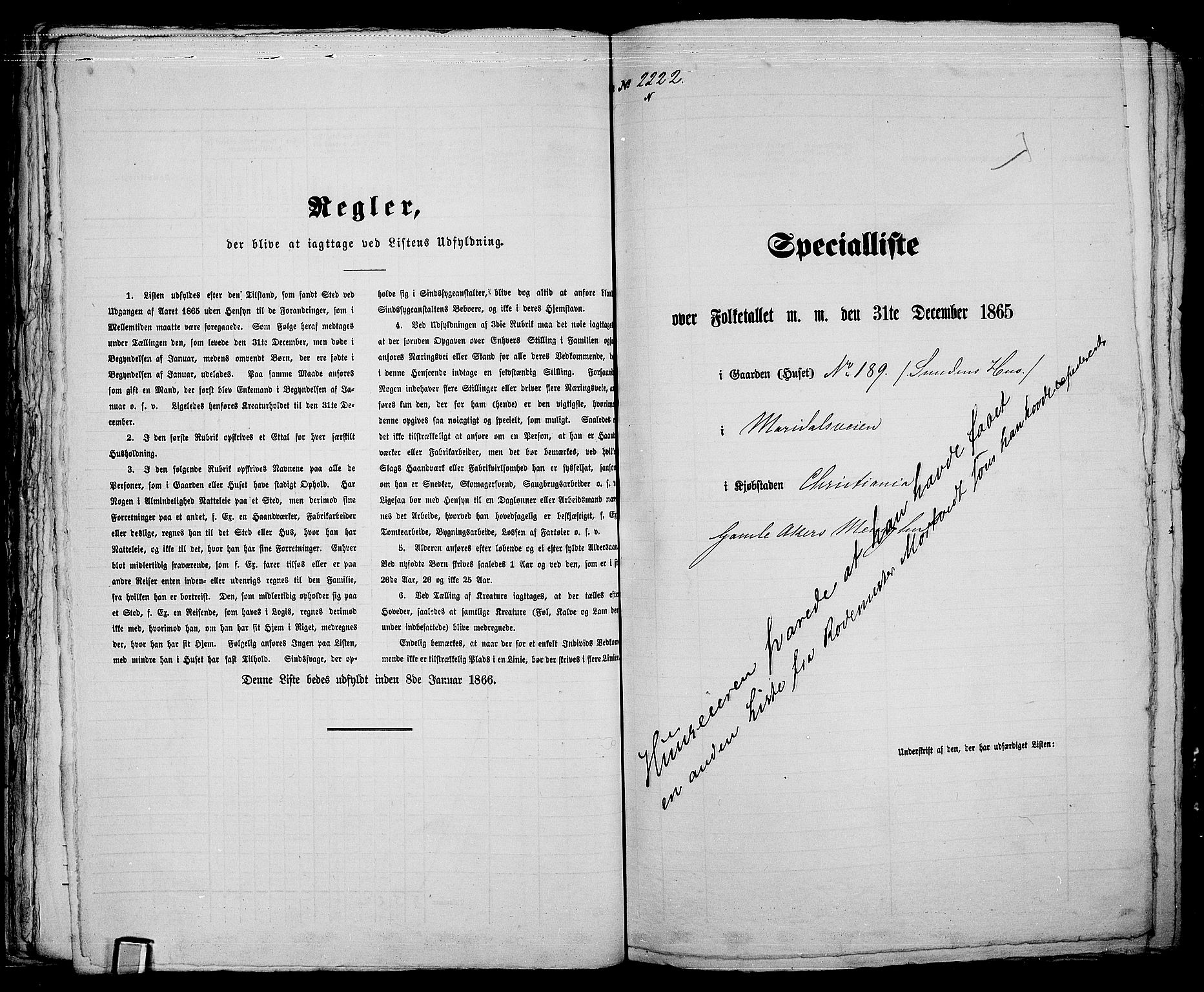 RA, 1865 census for Kristiania, 1865, p. 4955