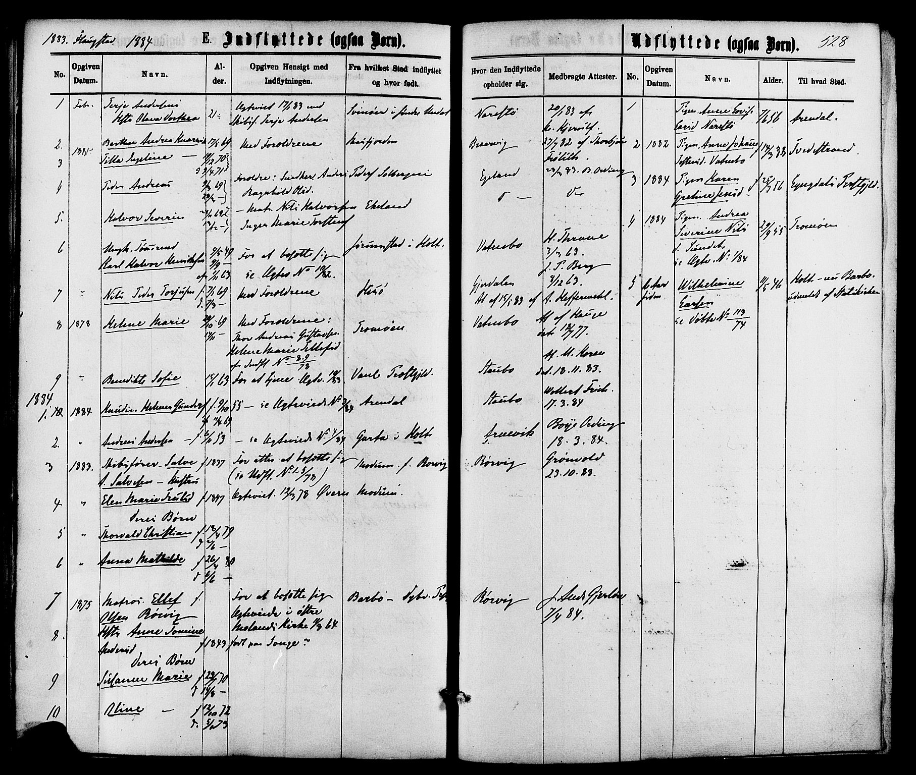 Dypvåg sokneprestkontor, SAK/1111-0007/F/Fa/Faa/L0007: Parish register (official) no. A 7 /2, 1877-1884, p. 528