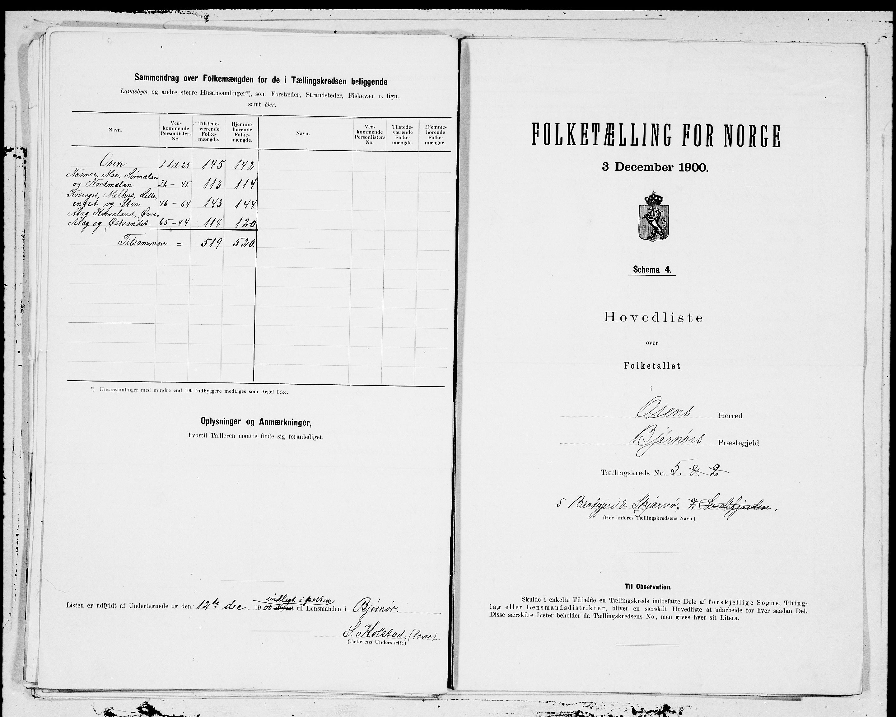 SAT, 1900 census for Osen, 1900, p. 10