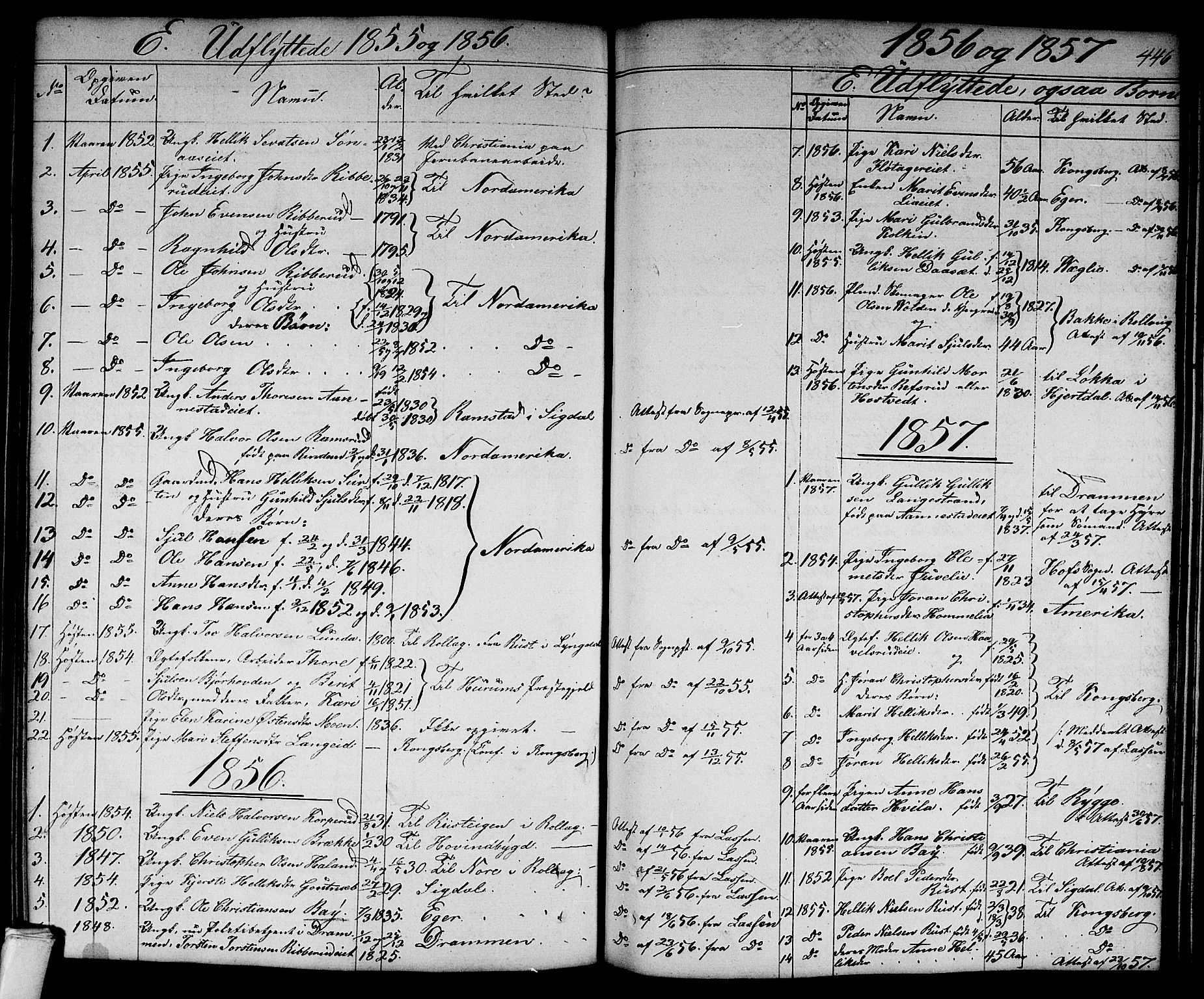 Flesberg kirkebøker, SAKO/A-18/G/Ga/L0002: Parish register (copy) no. I 2, 1834-1860, p. 446