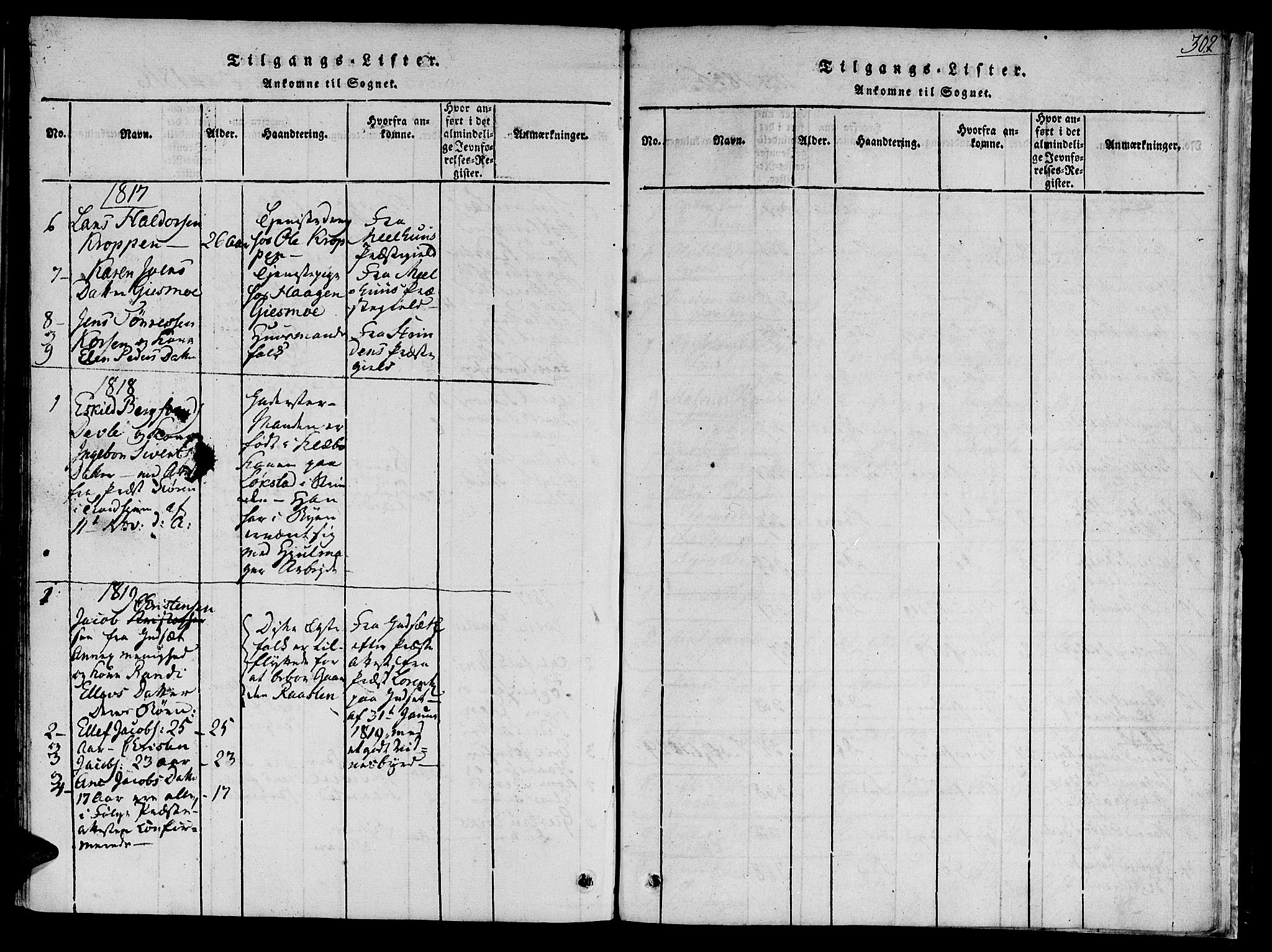 Ministerialprotokoller, klokkerbøker og fødselsregistre - Sør-Trøndelag, SAT/A-1456/618/L0439: Parish register (official) no. 618A04 /1, 1816-1843, p. 302