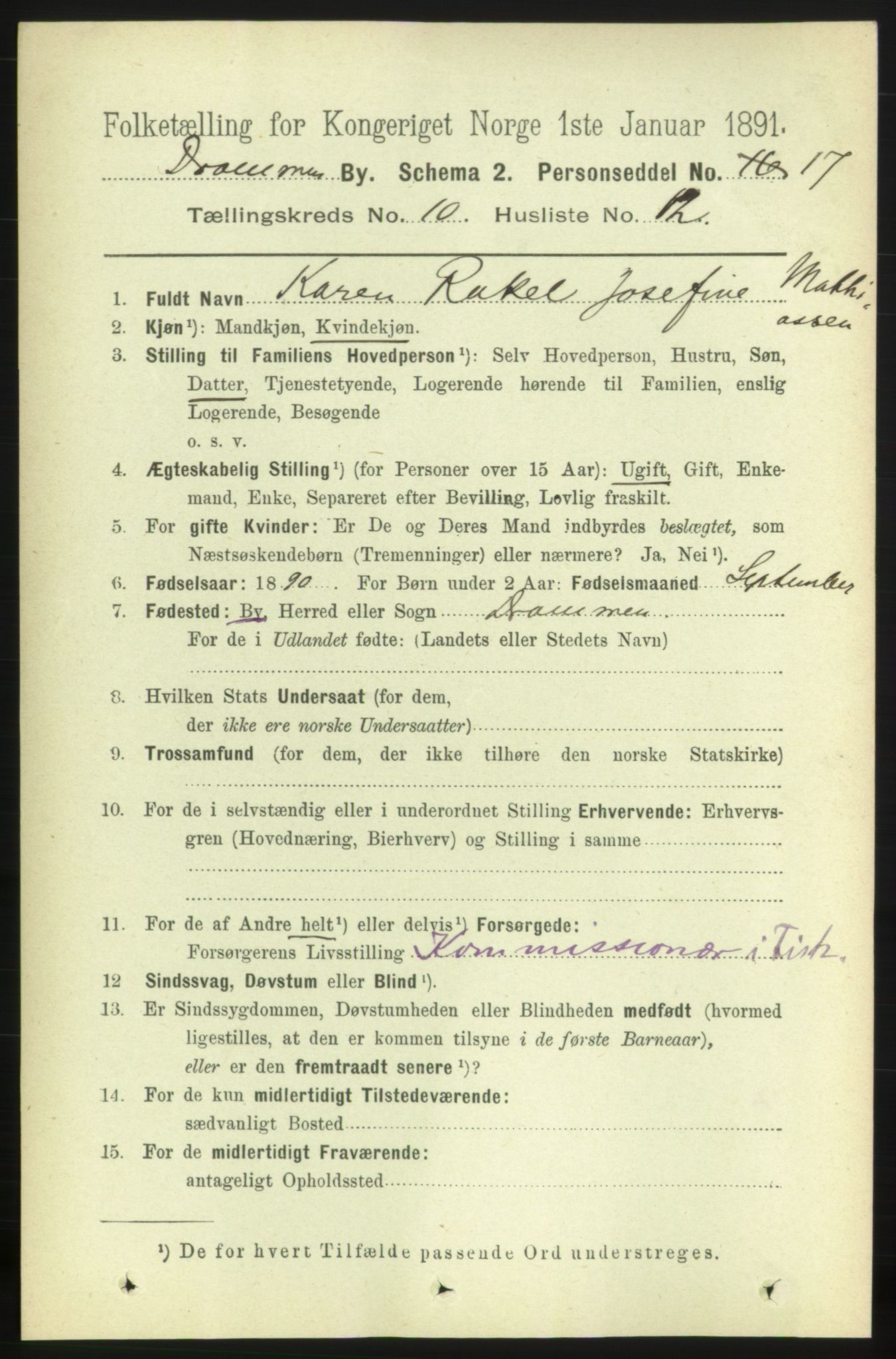 RA, 1891 census for 0602 Drammen, 1891, p. 8059