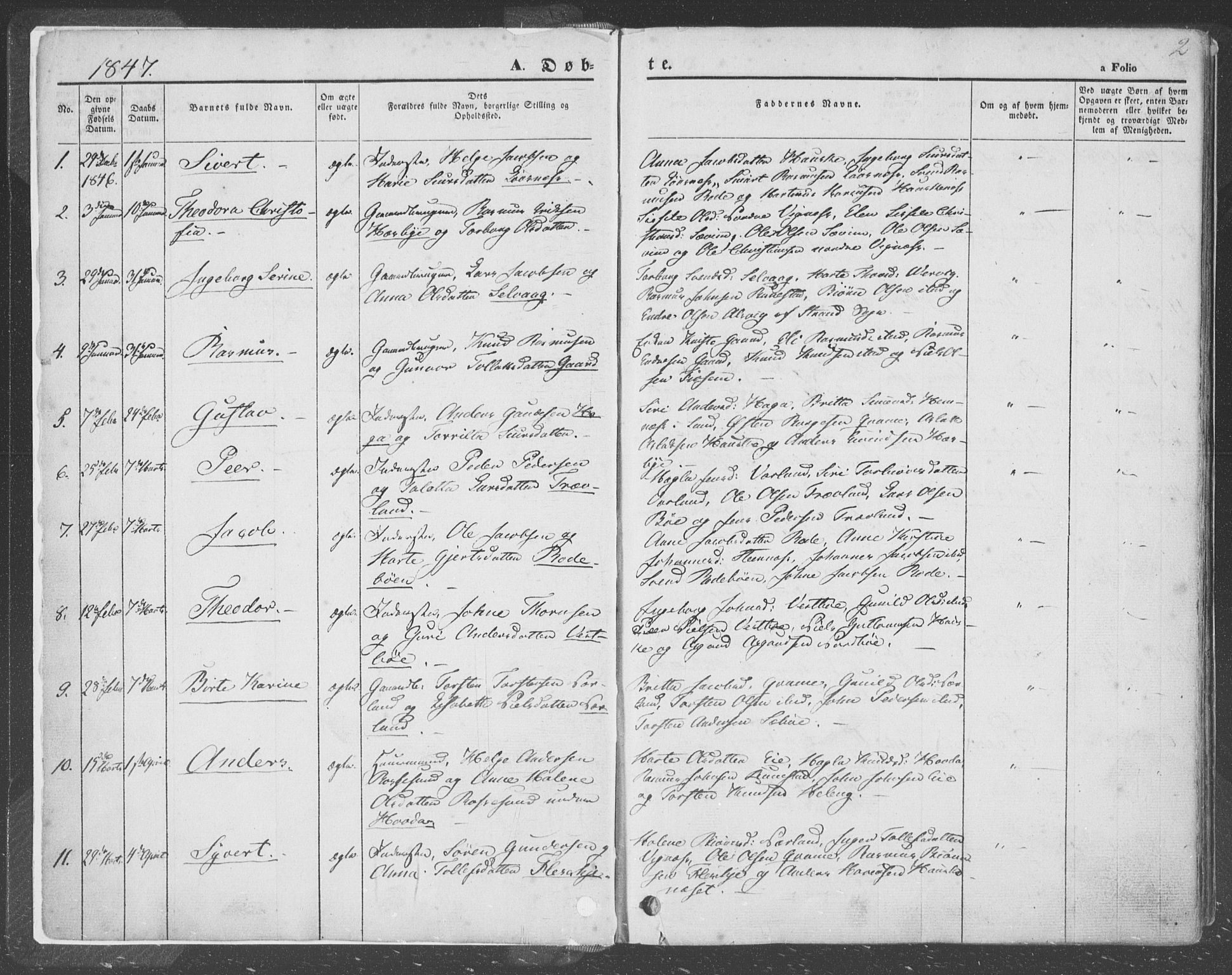 Finnøy sokneprestkontor, SAST/A-101825/H/Ha/Haa/L0007: Parish register (official) no. A 7, 1847-1862, p. 2