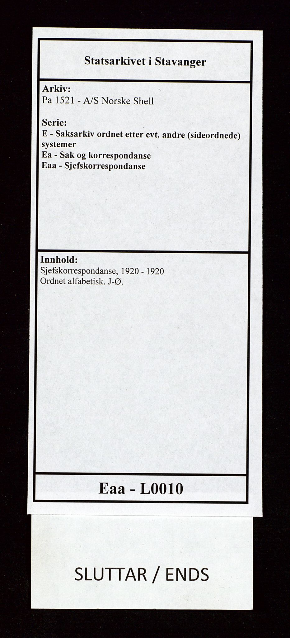 Pa 1521 - A/S Norske Shell, SAST/A-101915/E/Ea/Eaa/L0010: Sjefskorrespondanse, 1920, p. 242