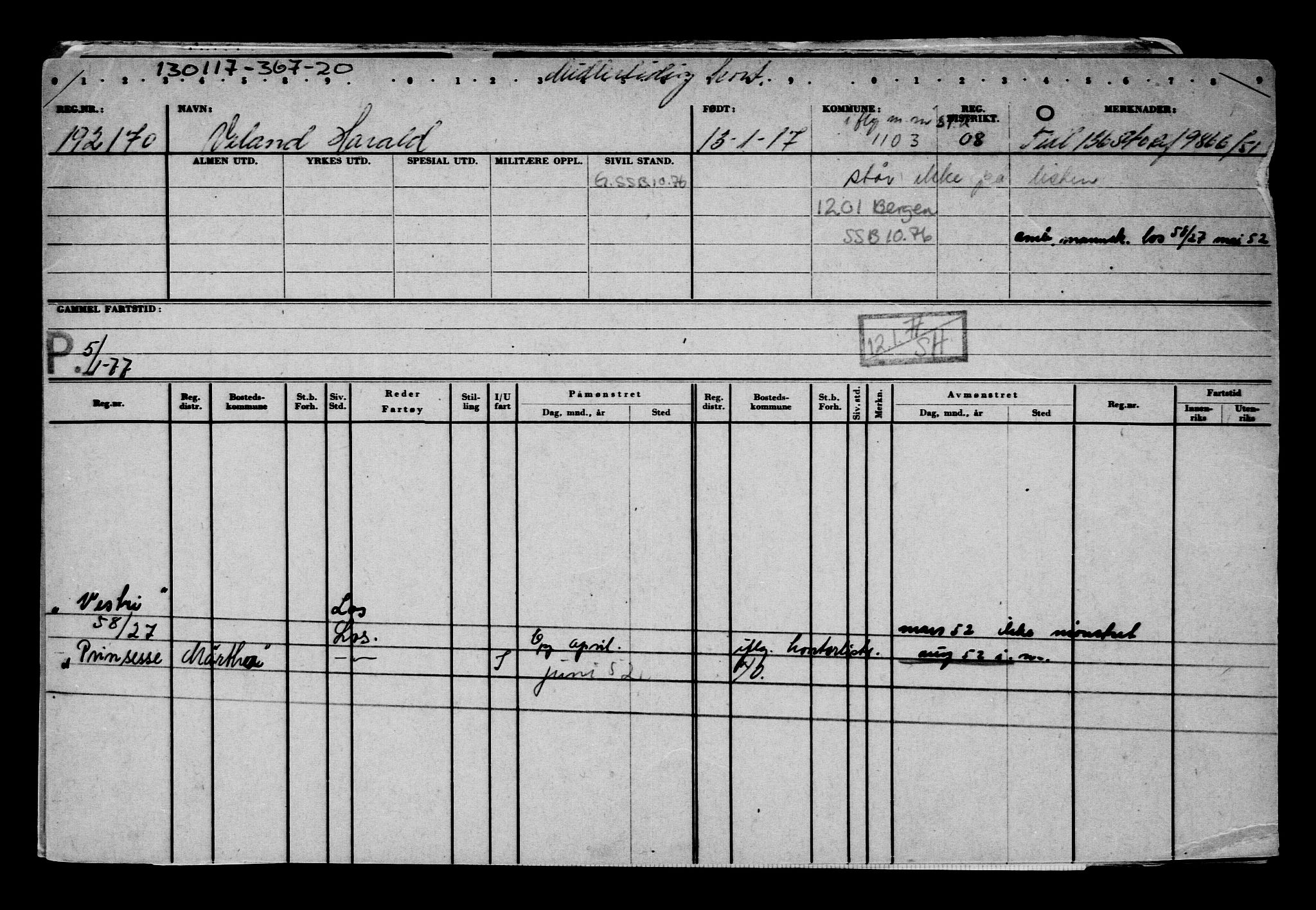 Direktoratet for sjømenn, AV/RA-S-3545/G/Gb/L0145: Hovedkort, 1917, p. 241