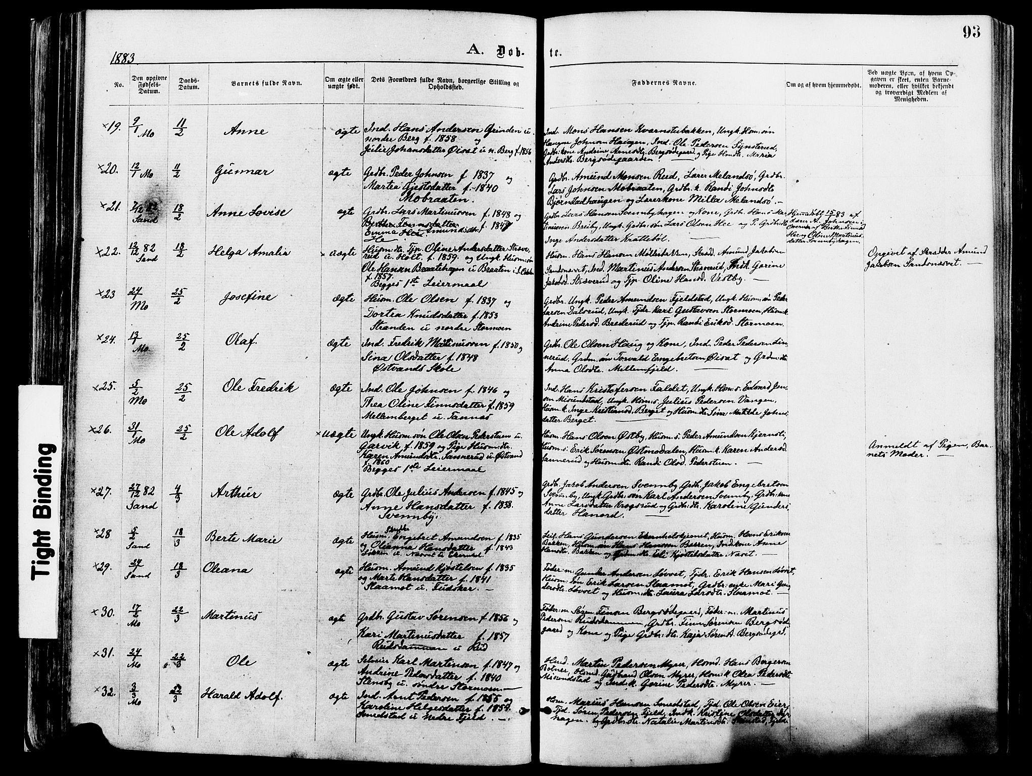 Nord-Odal prestekontor, AV/SAH-PREST-032/H/Ha/Haa/L0005: Parish register (official) no. 5, 1874-1885, p. 93