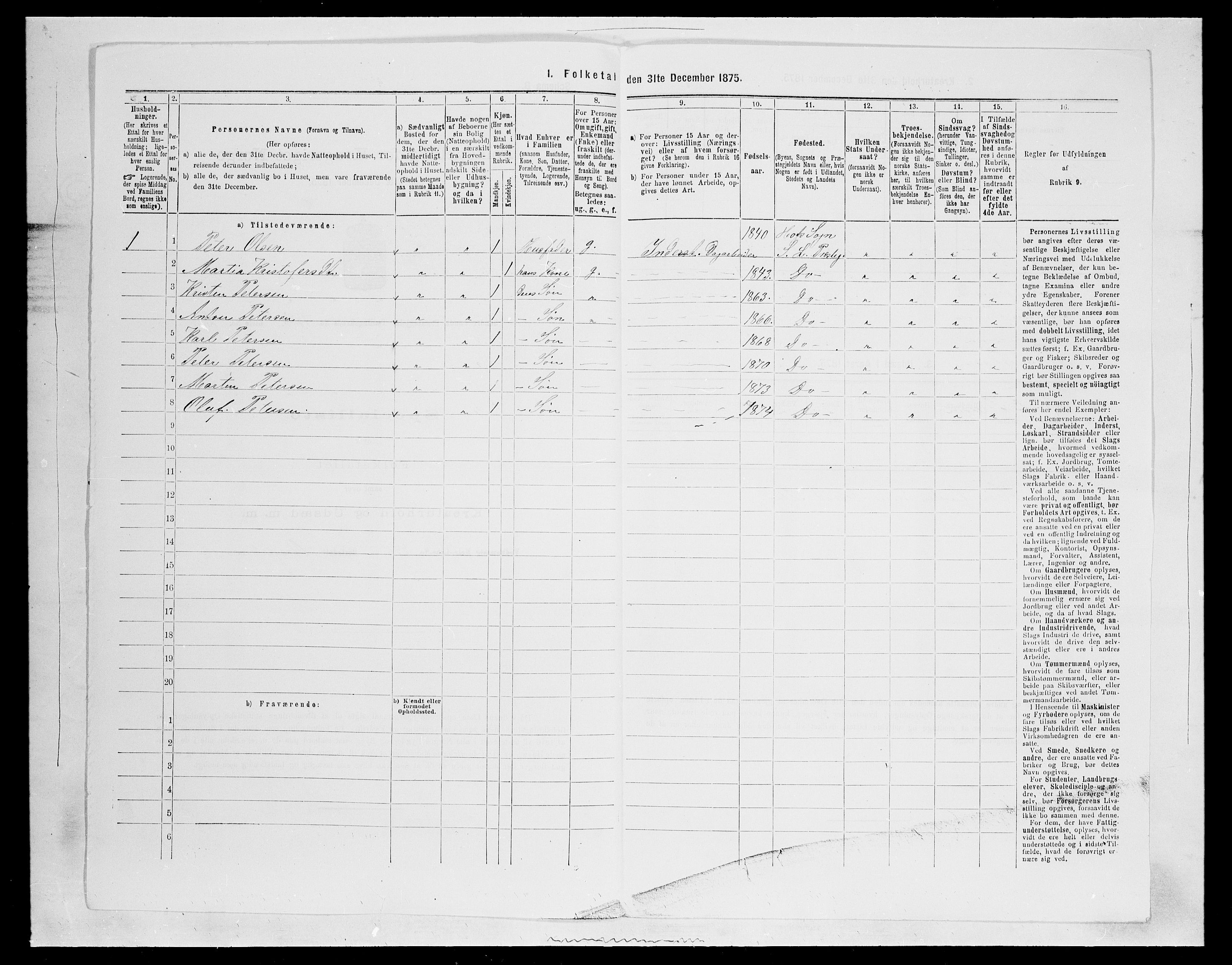 SAH, 1875 census for 0536P Søndre Land, 1875, p. 1202