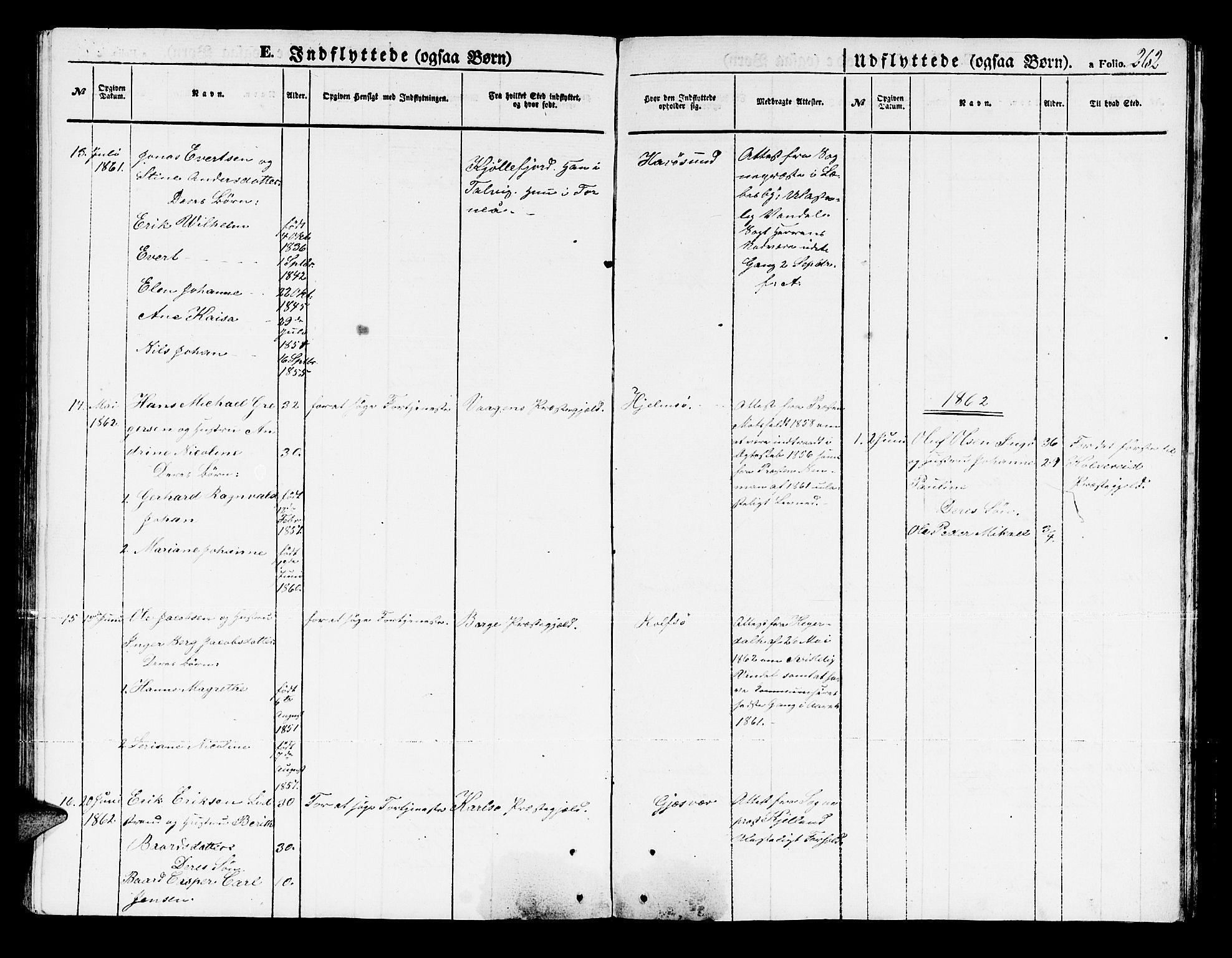 Måsøy sokneprestkontor, AV/SATØ-S-1348/H/Hb/L0001klokker: Parish register (copy) no. 1, 1852-1877, p. 262