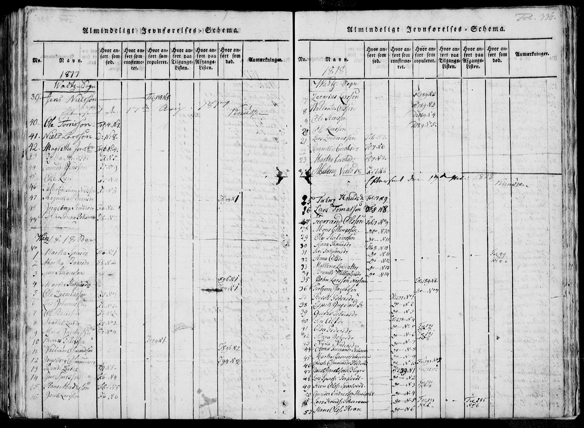 Skjold sokneprestkontor, AV/SAST-A-101847/H/Ha/Haa/L0004: Parish register (official) no. A 4 /2, 1815-1830, p. 336