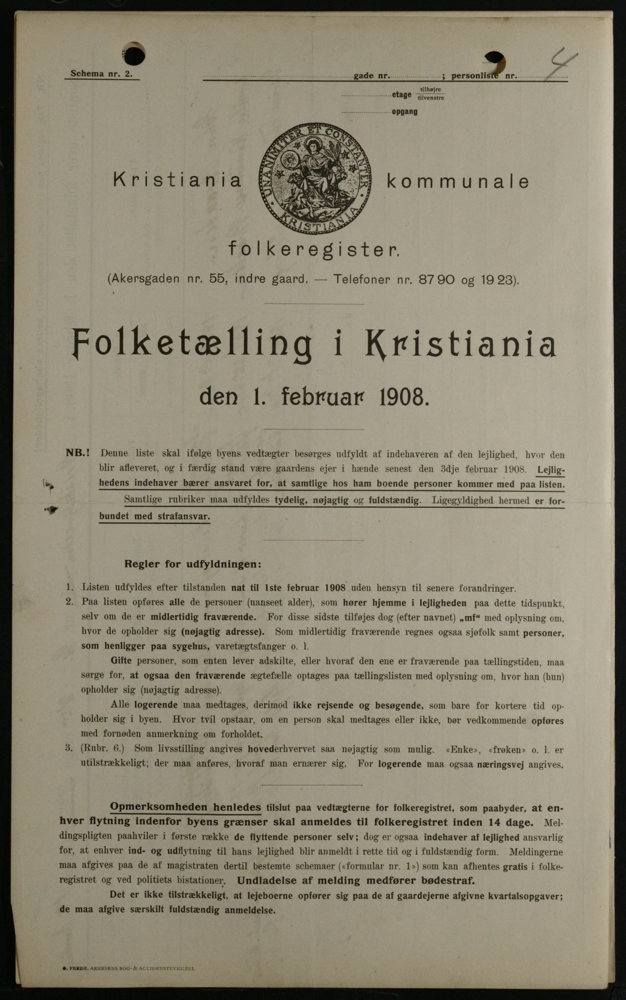 OBA, Municipal Census 1908 for Kristiania, 1908, p. 8706