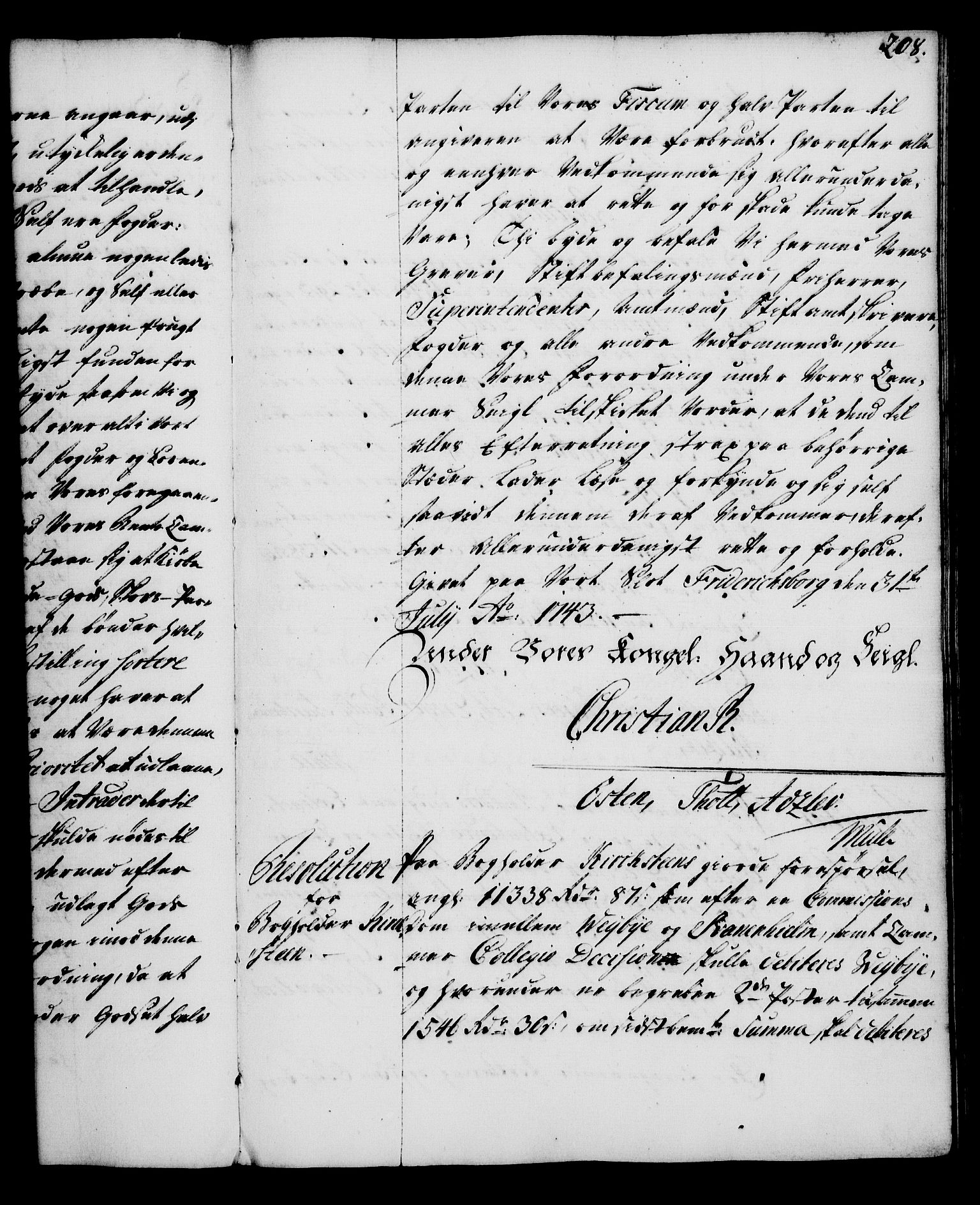 Rentekammeret, Kammerkanselliet, RA/EA-3111/G/Gg/Gga/L0005: Norsk ekspedisjonsprotokoll med register (merket RK 53.5), 1741-1749, p. 208