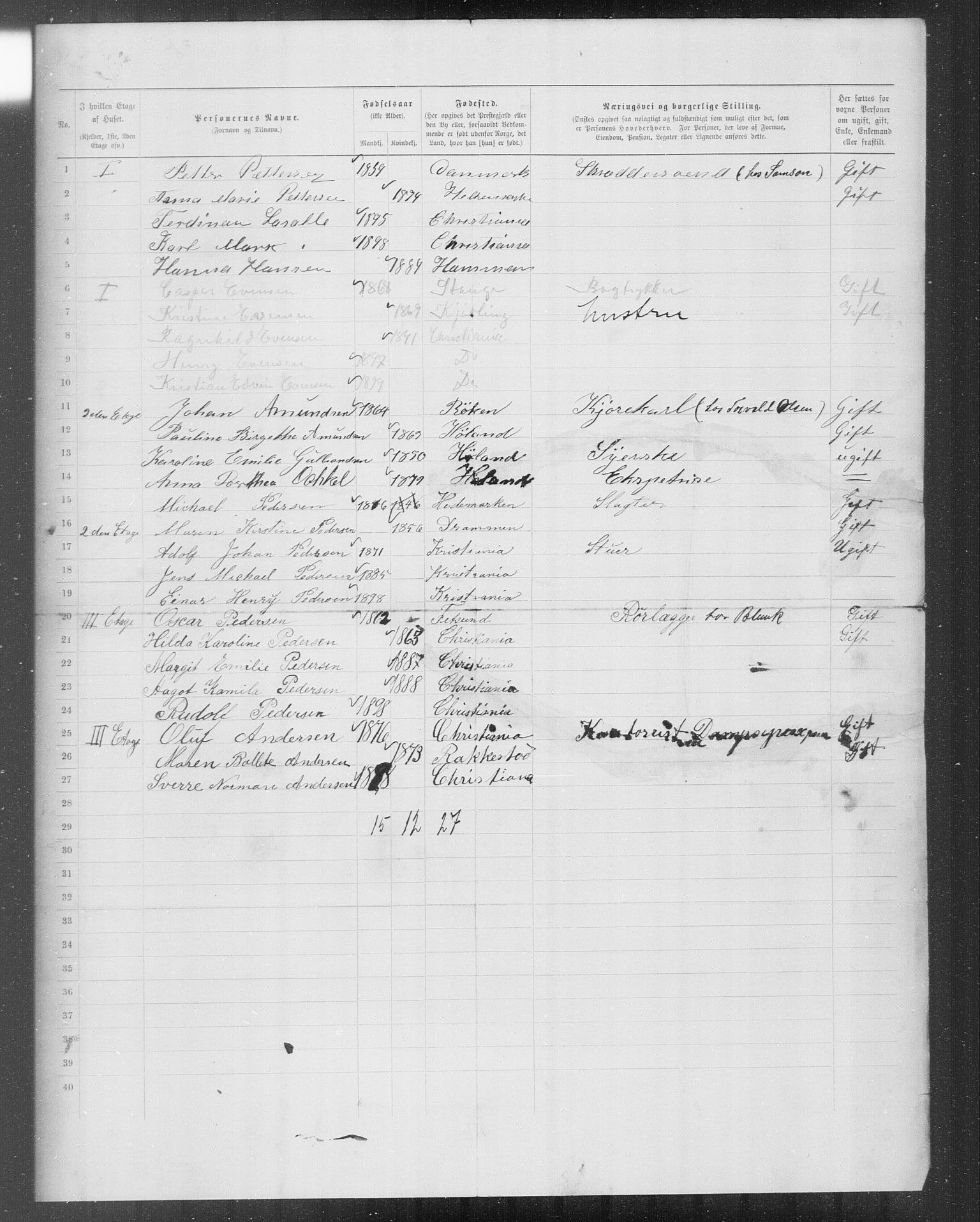 OBA, Municipal Census 1899 for Kristiania, 1899, p. 10493