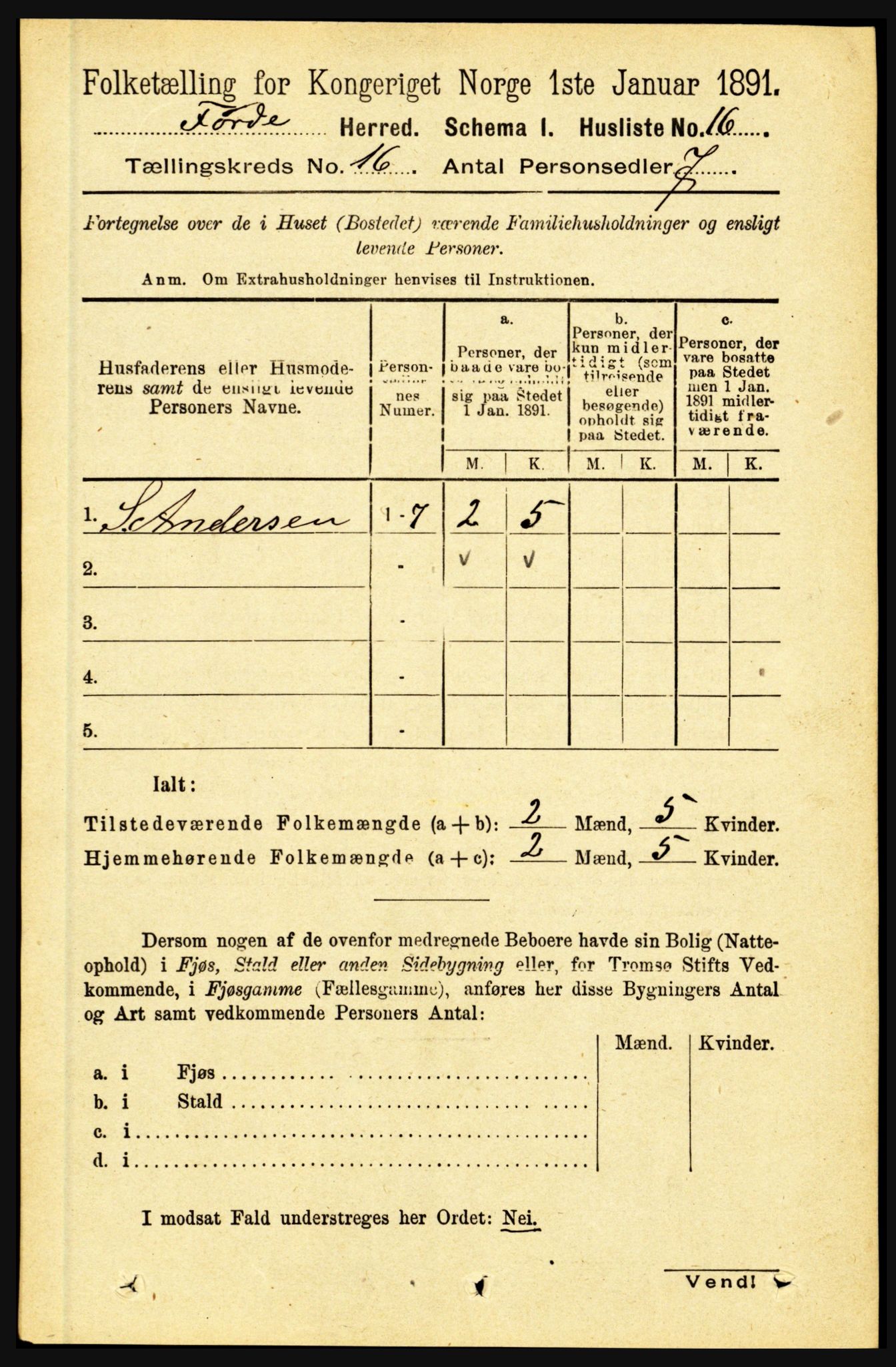 RA, 1891 census for 1432 Førde, 1891, p. 5822