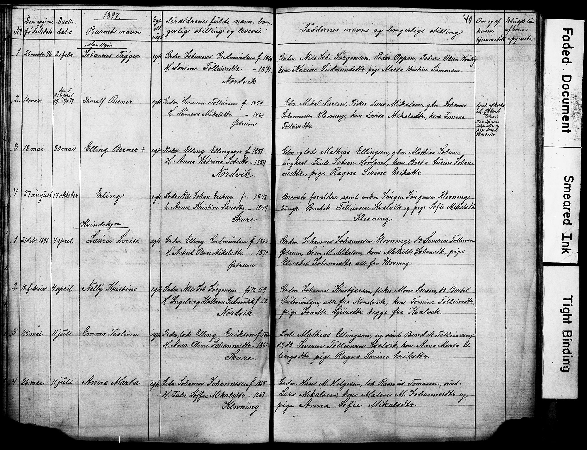 Torvastad sokneprestkontor, SAST/A -101857/H/Ha/Hab/L0005: Parish register (copy) no. B 5, 1857-1908, p. 40
