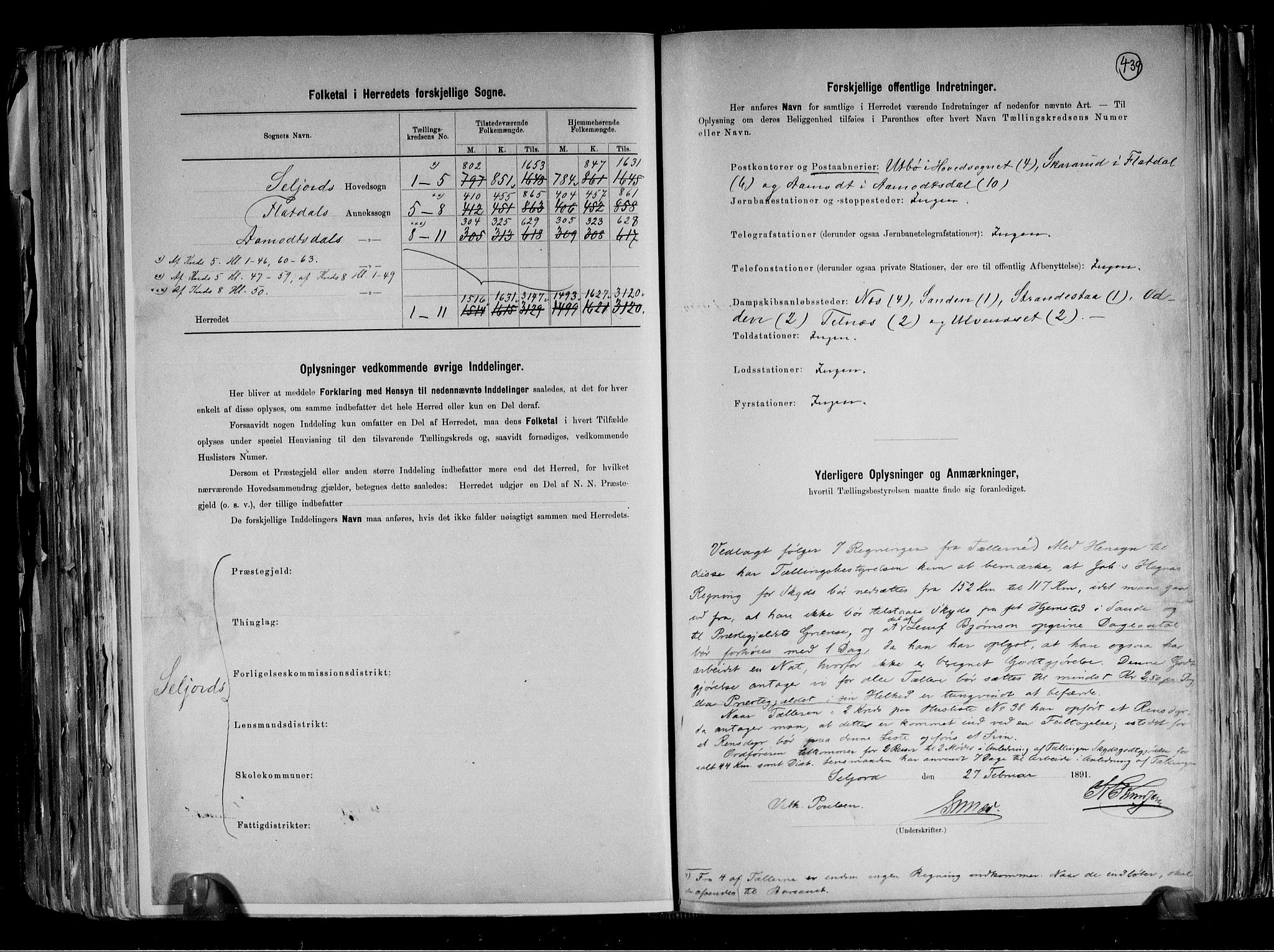 RA, 1891 census for 0828 Seljord, 1891, p. 3