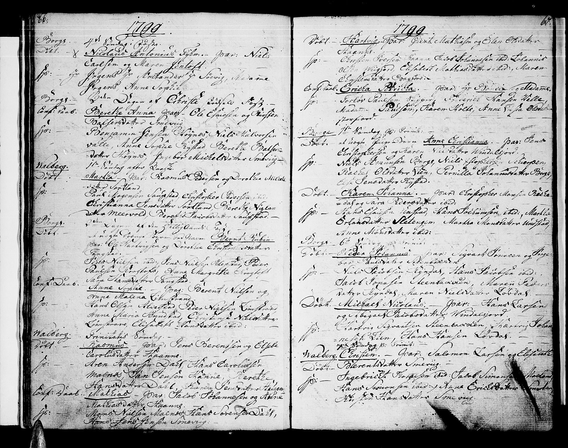 Ministerialprotokoller, klokkerbøker og fødselsregistre - Nordland, AV/SAT-A-1459/880/L1129: Parish register (official) no. 880A03, 1796-1821, p. 66-67