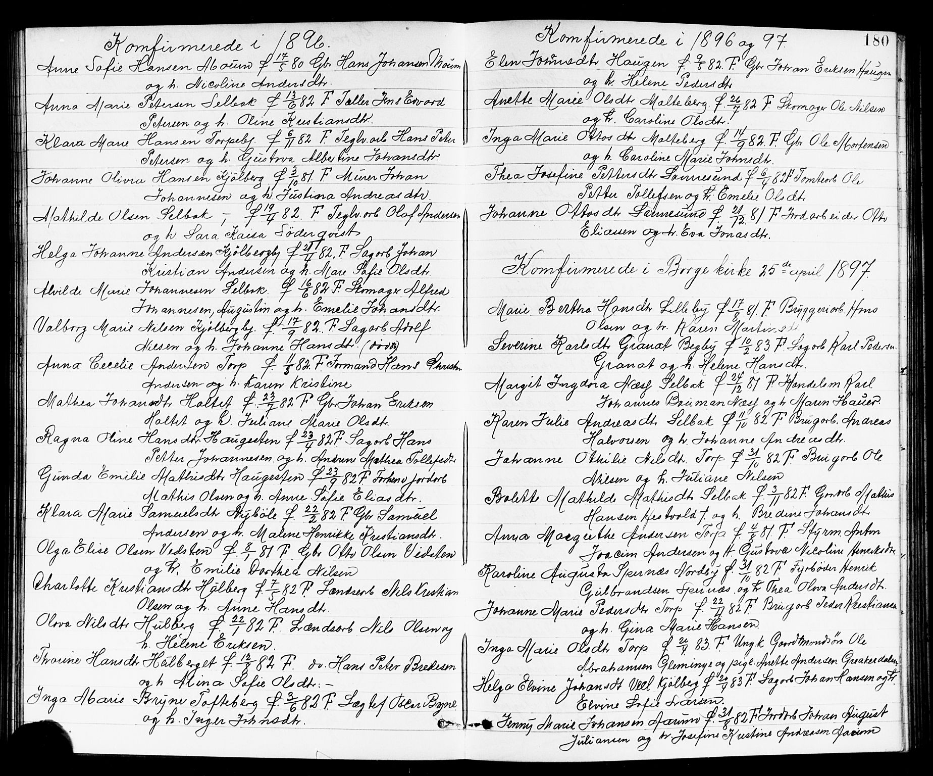 Borge prestekontor Kirkebøker, SAO/A-10903/G/Ga/L0002: Parish register (copy) no. I 2, 1875-1923, p. 180