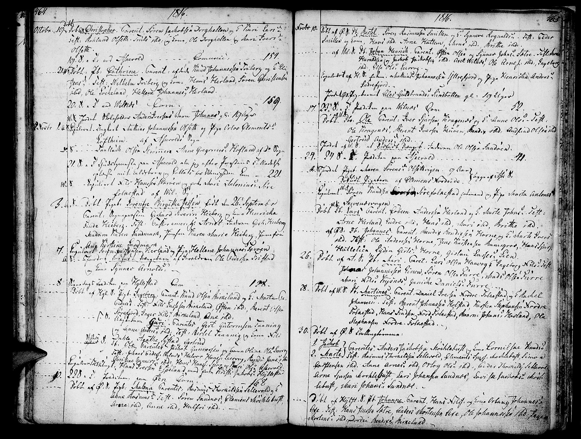 Askvoll sokneprestembete, AV/SAB-A-79501/H/Haa/Haaa/L0009: Parish register (official) no. A 9, 1776-1821, p. 464-465