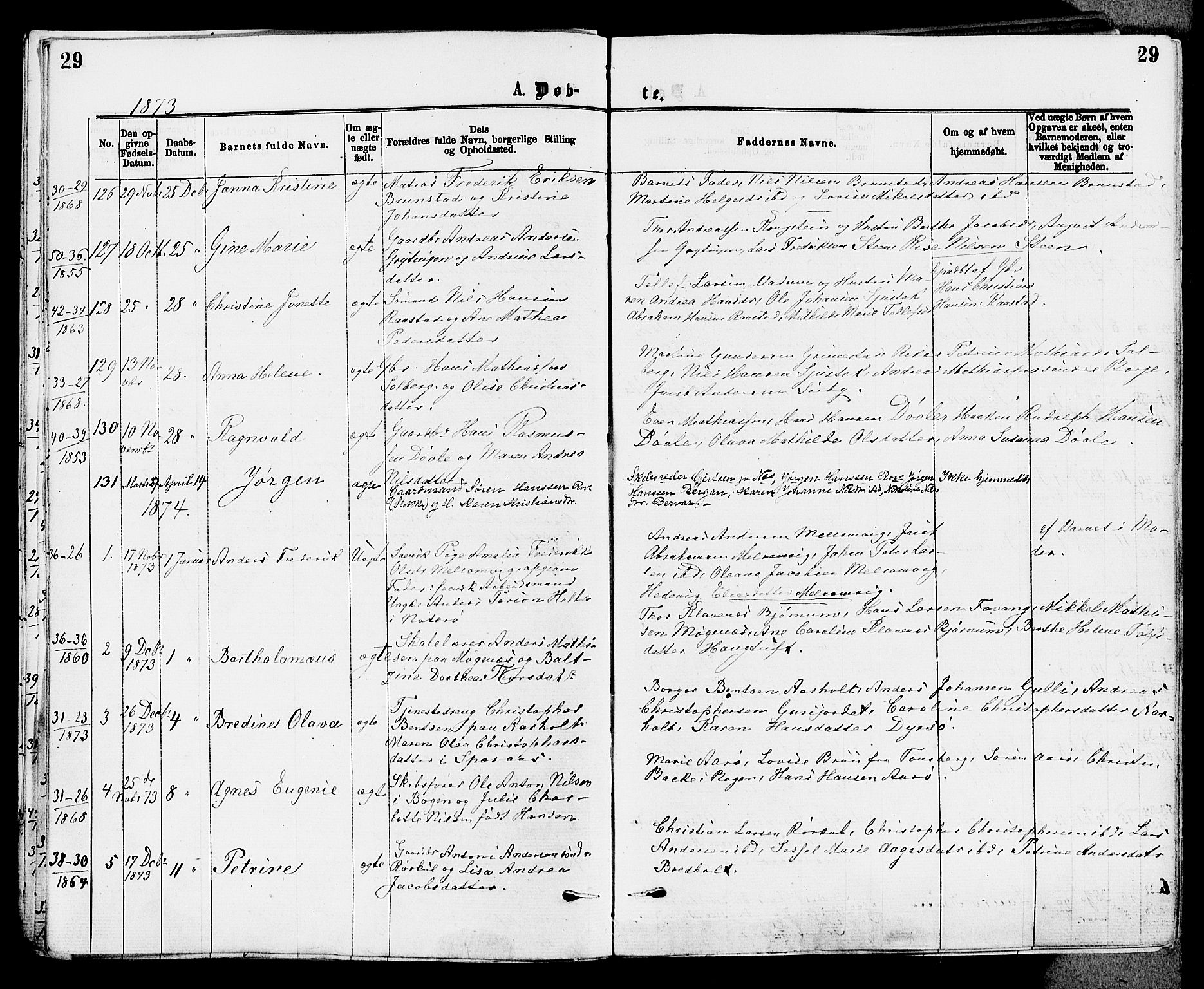 Stokke kirkebøker, AV/SAKO-A-320/F/Fa/L0009: Parish register (official) no. I 9, 1872-1883, p. 29