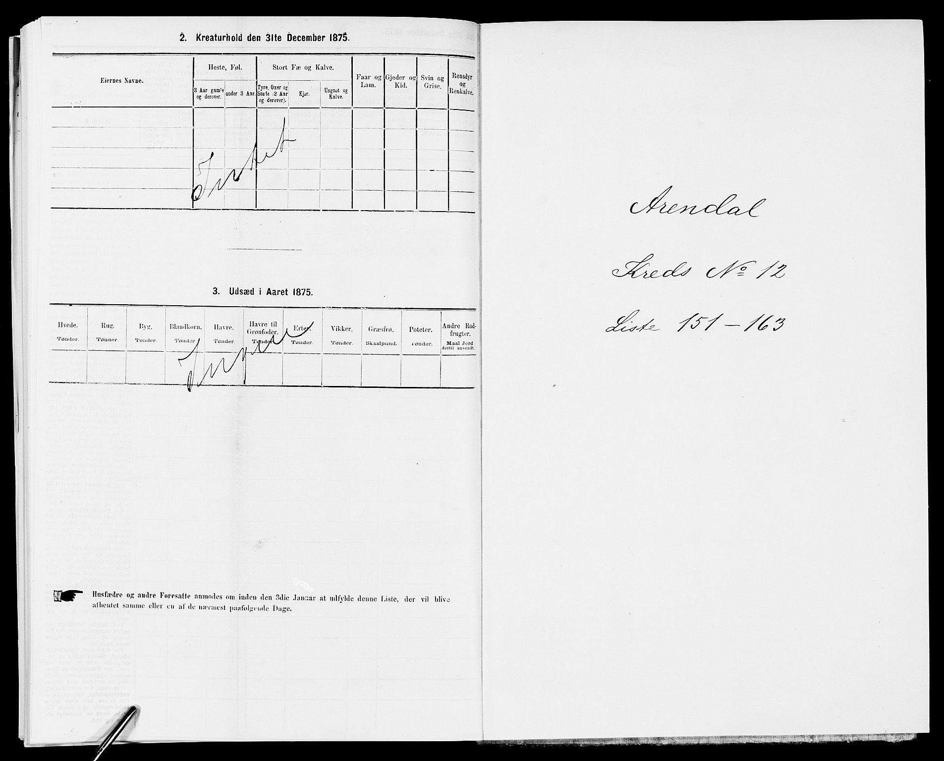 SAK, 1875 census for 0903P Arendal, 1875, p. 357