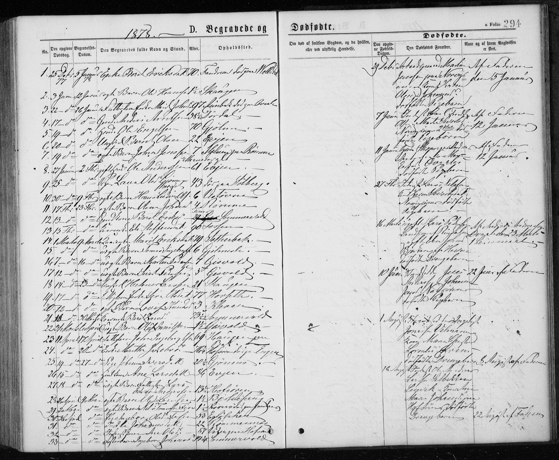 Ministerialprotokoller, klokkerbøker og fødselsregistre - Sør-Trøndelag, SAT/A-1456/668/L0817: Parish register (copy) no. 668C06, 1873-1884, p. 294