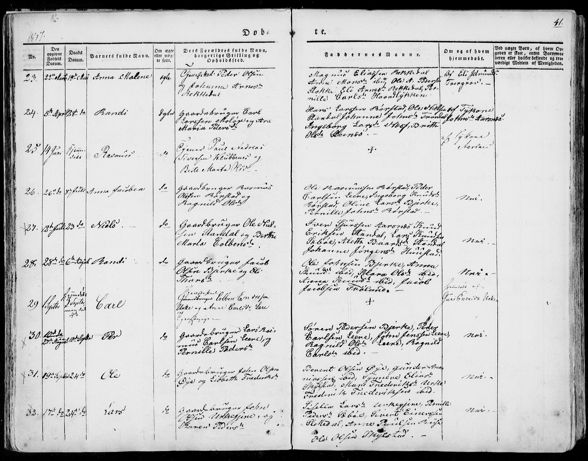 Ministerialprotokoller, klokkerbøker og fødselsregistre - Møre og Romsdal, AV/SAT-A-1454/515/L0208: Parish register (official) no. 515A04, 1830-1846, p. 41