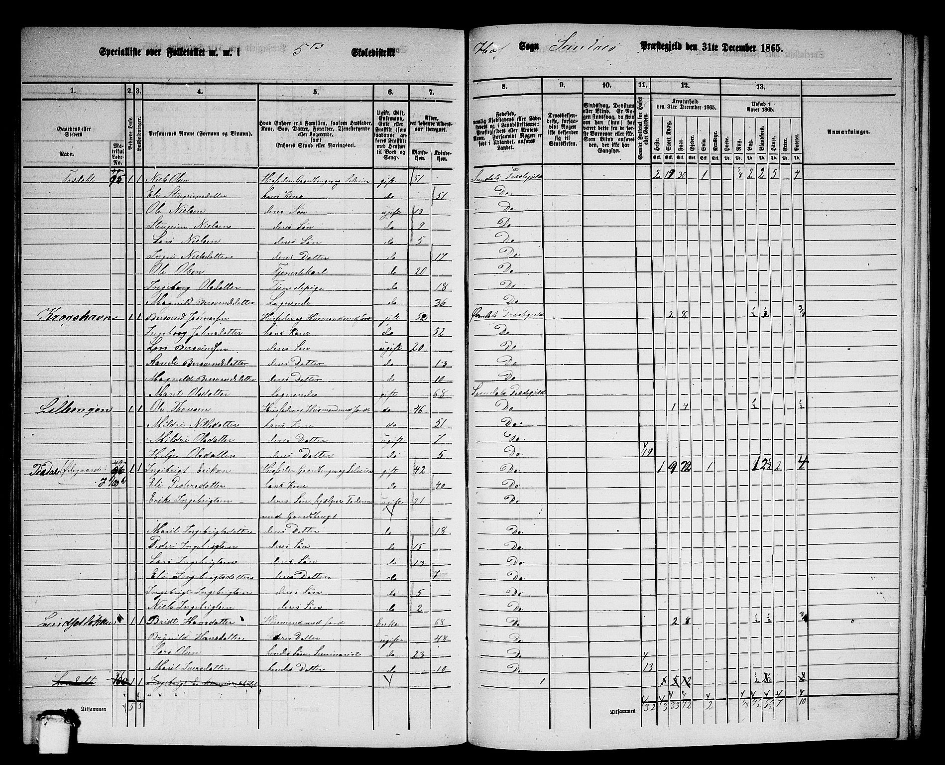 RA, 1865 census for Sunndal, 1865, p. 73