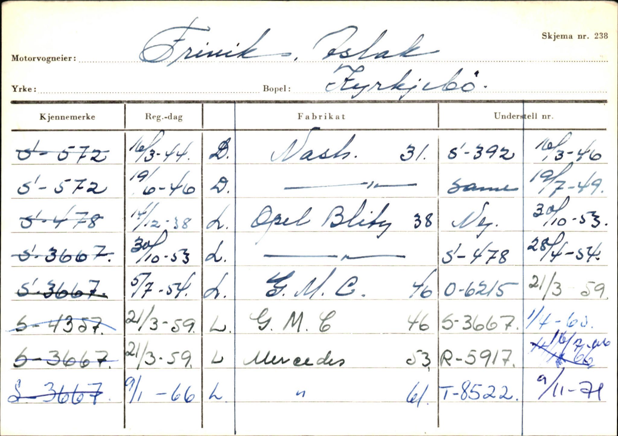 Statens vegvesen, Sogn og Fjordane vegkontor, AV/SAB-A-5301/4/F/L0130: Eigarregister Eid T-Å. Høyanger A-O, 1945-1975, p. 1055