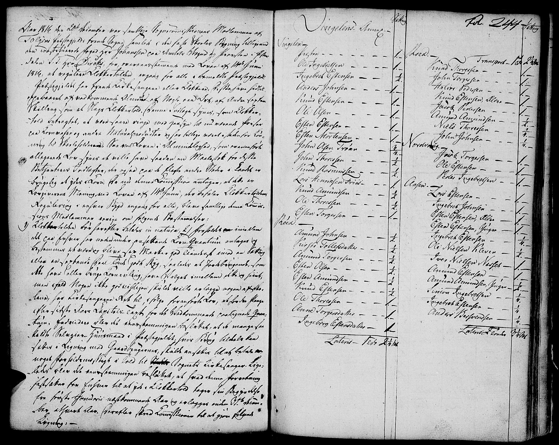 Tolga prestekontor, SAH/PREST-062/K/L0003: Parish register (official) no. 3, 1786-1814, p. 244