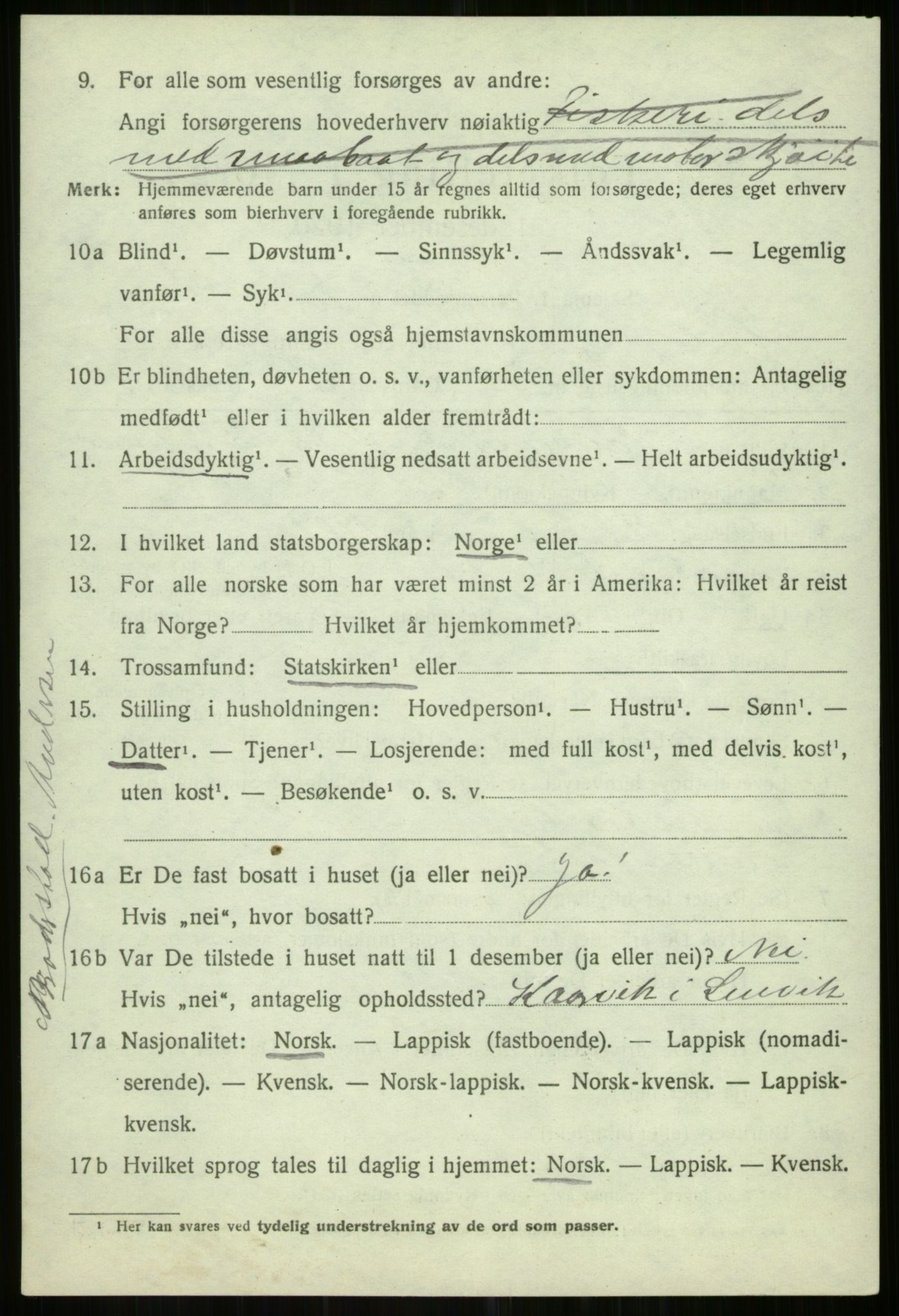 SATØ, 1920 census for Helgøy, 1920, p. 2020