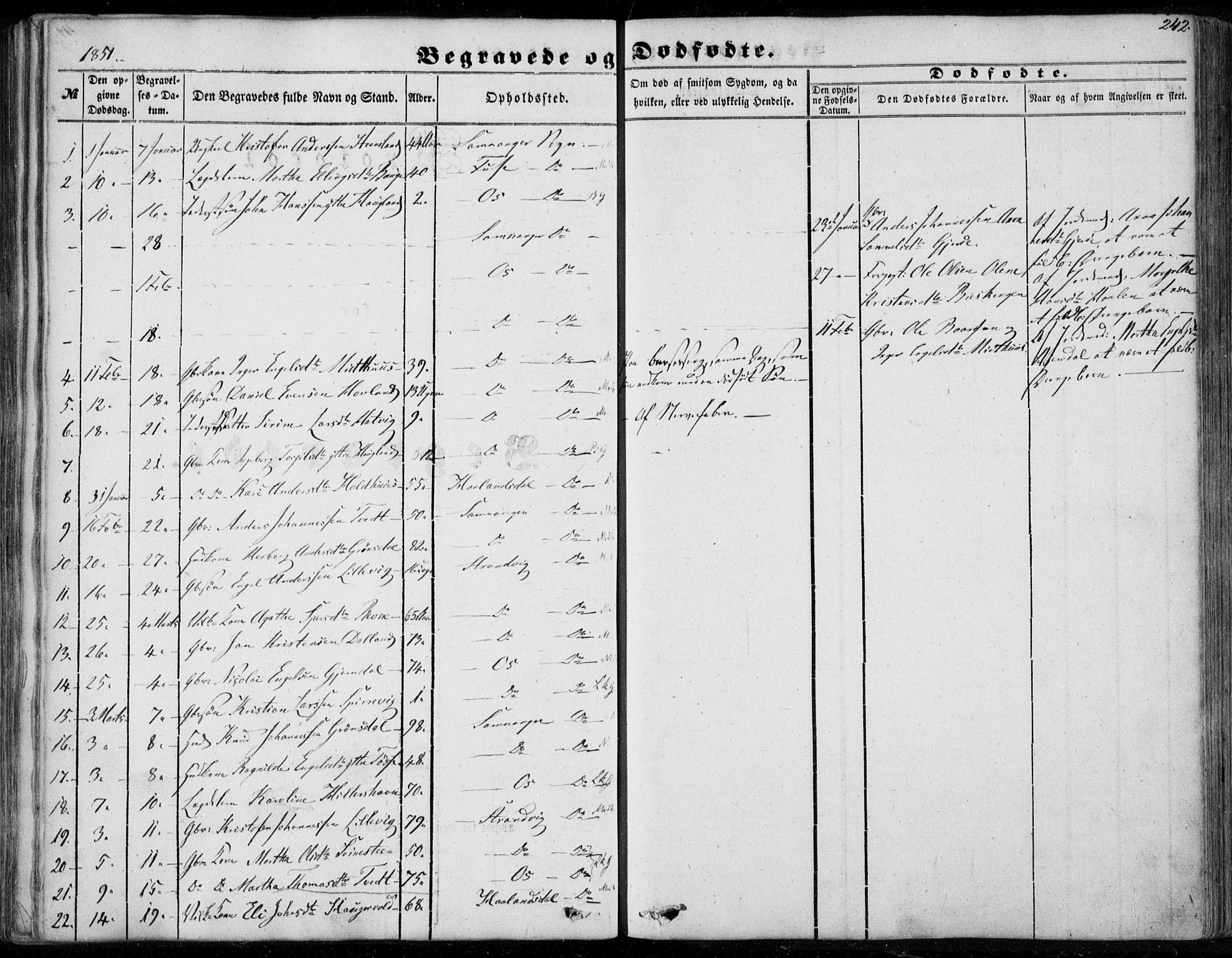 Os sokneprestembete, SAB/A-99929: Parish register (official) no. A 16, 1851-1859, p. 242