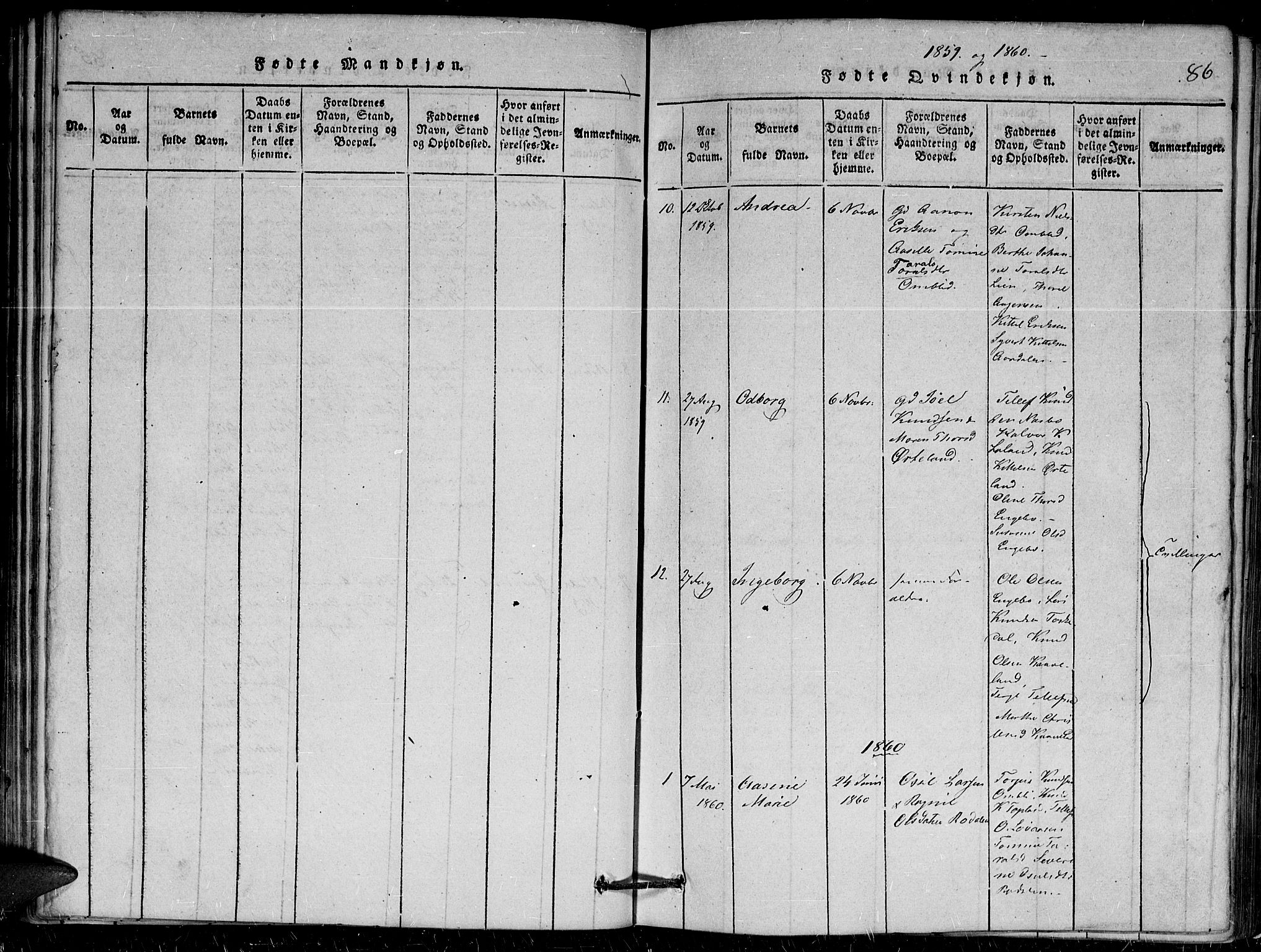 Herefoss sokneprestkontor, AV/SAK-1111-0019/F/Fa/Faa/L0001: Parish register (official) no. A 1, 1816-1860, p. 86