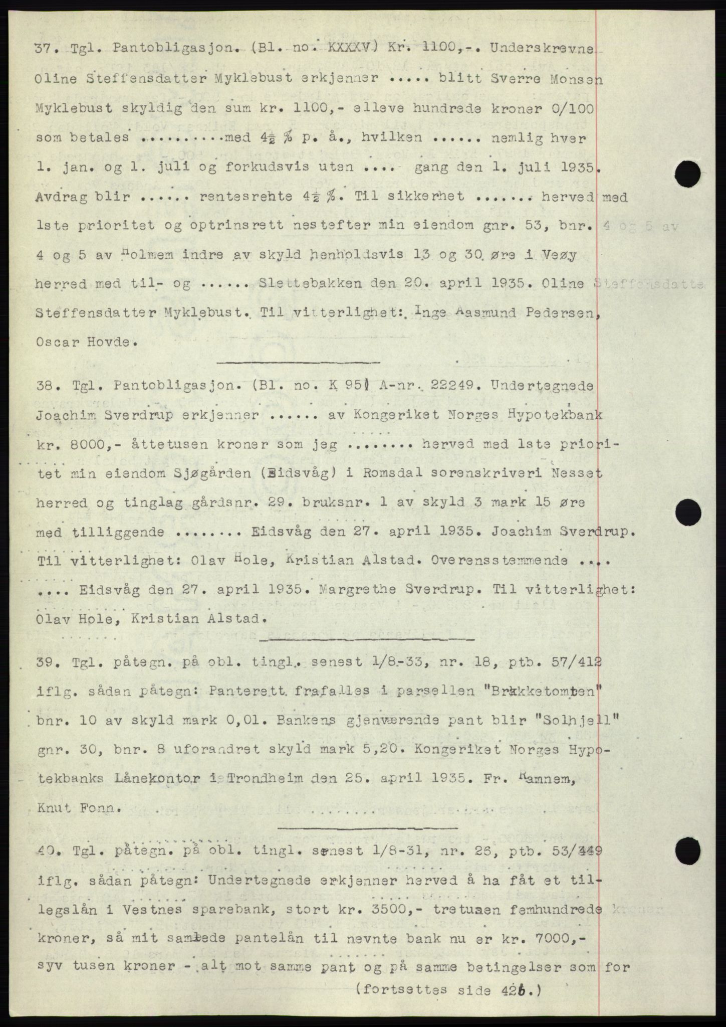 Romsdal sorenskriveri, AV/SAT-A-4149/1/2/2C/L0066: Mortgage book no. 60, 1934-1935, Deed date: 01.05.1935