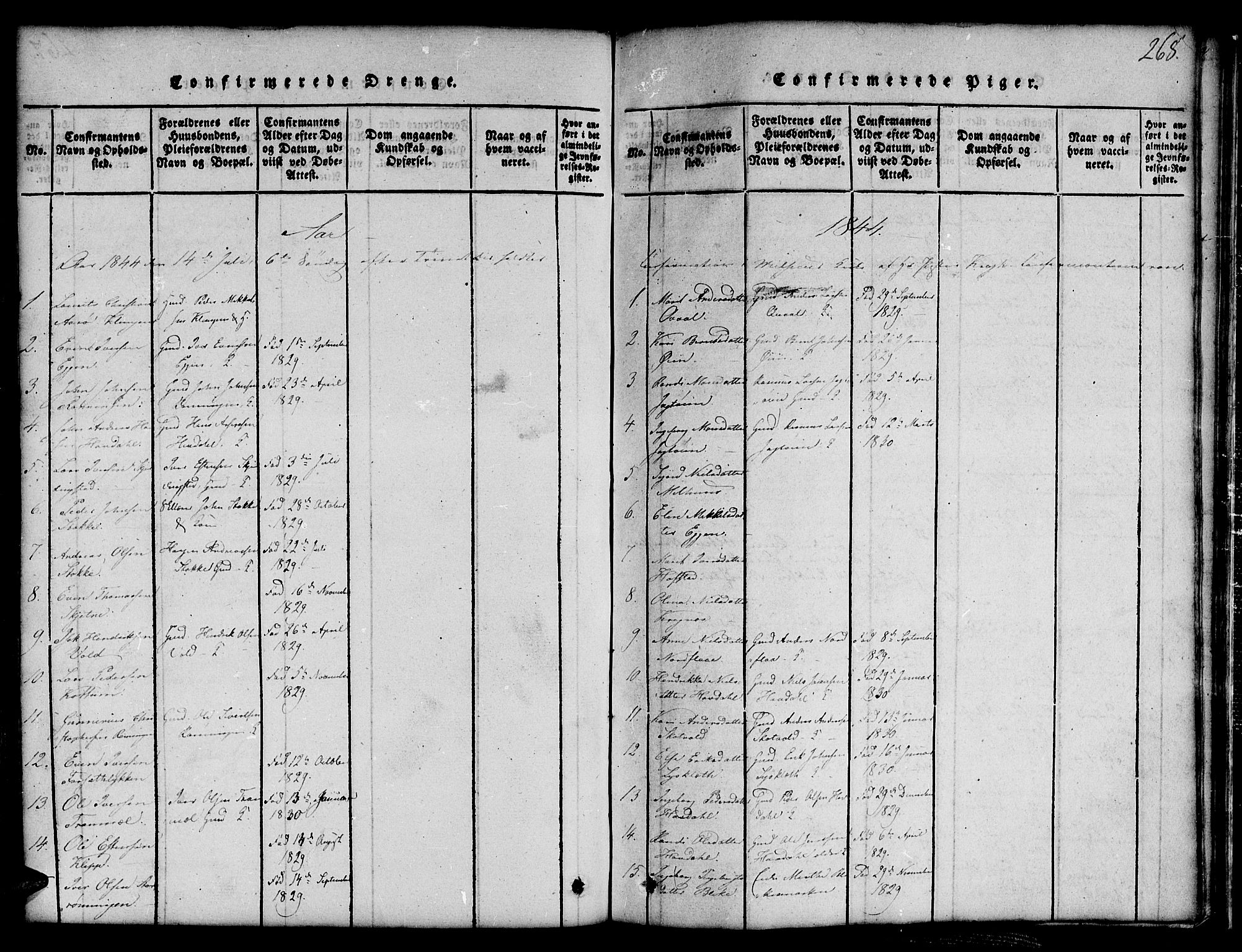 Ministerialprotokoller, klokkerbøker og fødselsregistre - Sør-Trøndelag, SAT/A-1456/691/L1092: Parish register (copy) no. 691C03, 1816-1852, p. 268