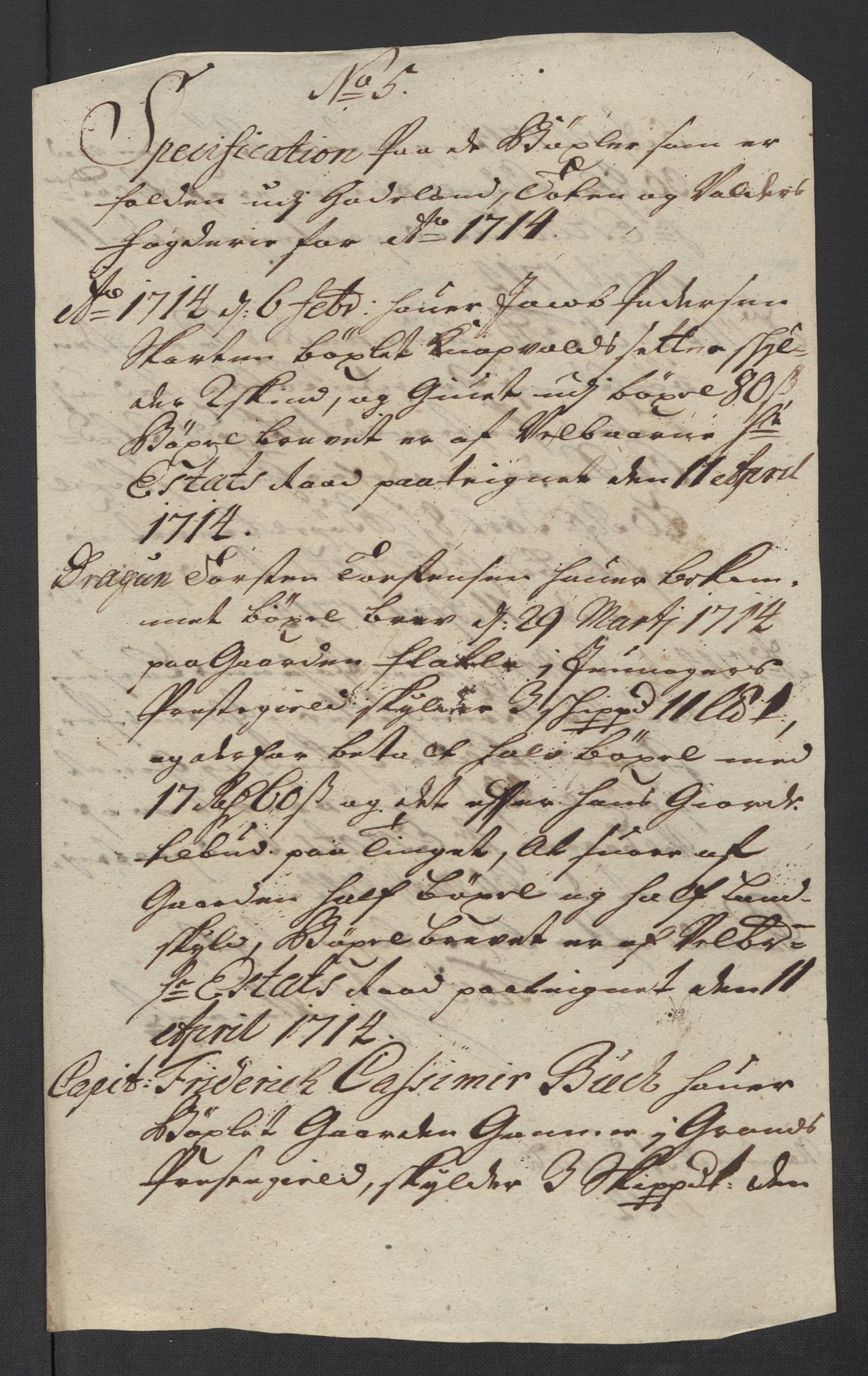 Rentekammeret inntil 1814, Reviderte regnskaper, Fogderegnskap, RA/EA-4092/R18/L1313: Fogderegnskap Hadeland, Toten og Valdres, 1714, p. 39