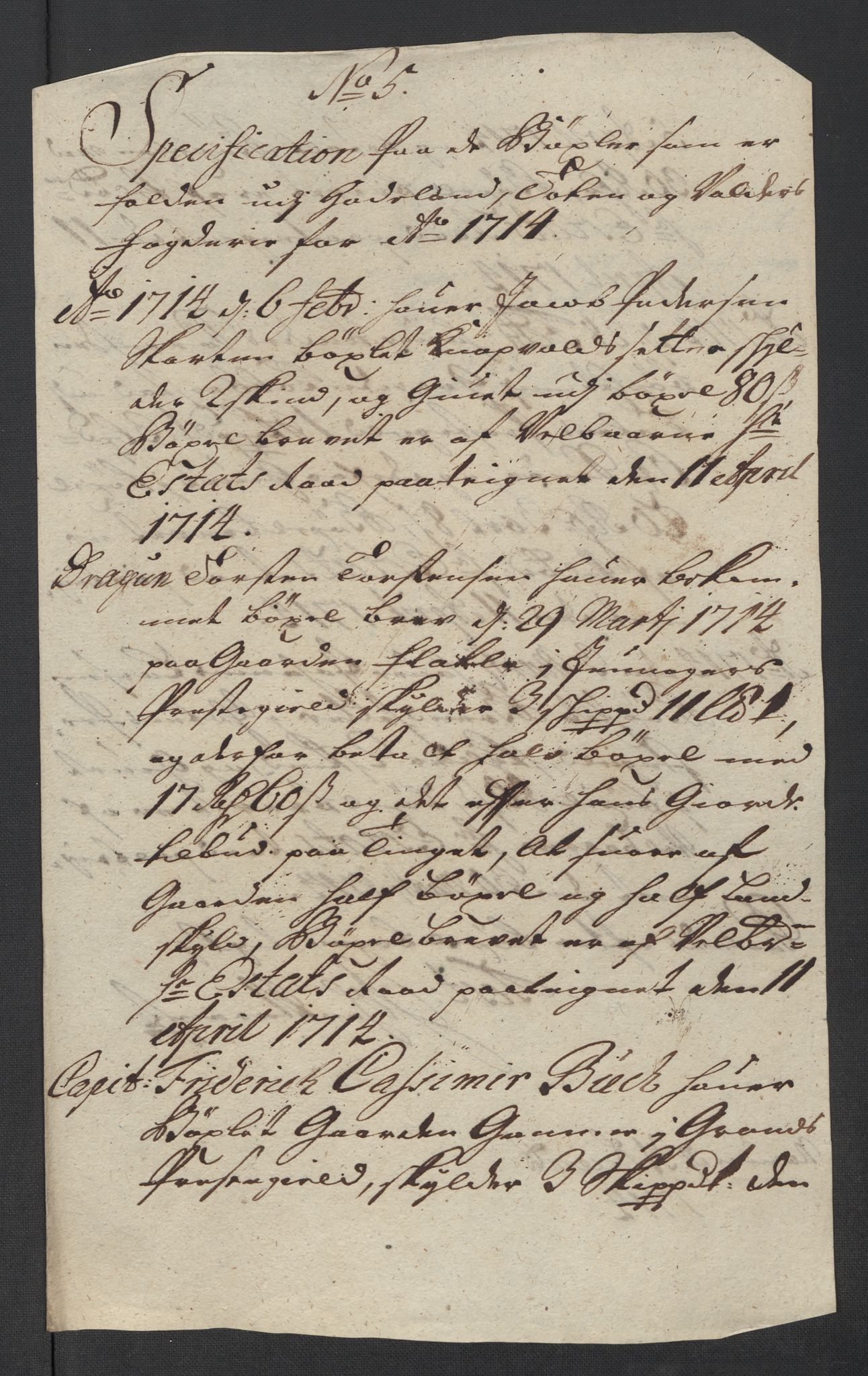 Rentekammeret inntil 1814, Reviderte regnskaper, Fogderegnskap, AV/RA-EA-4092/R18/L1313: Fogderegnskap Hadeland, Toten og Valdres, 1714, p. 39