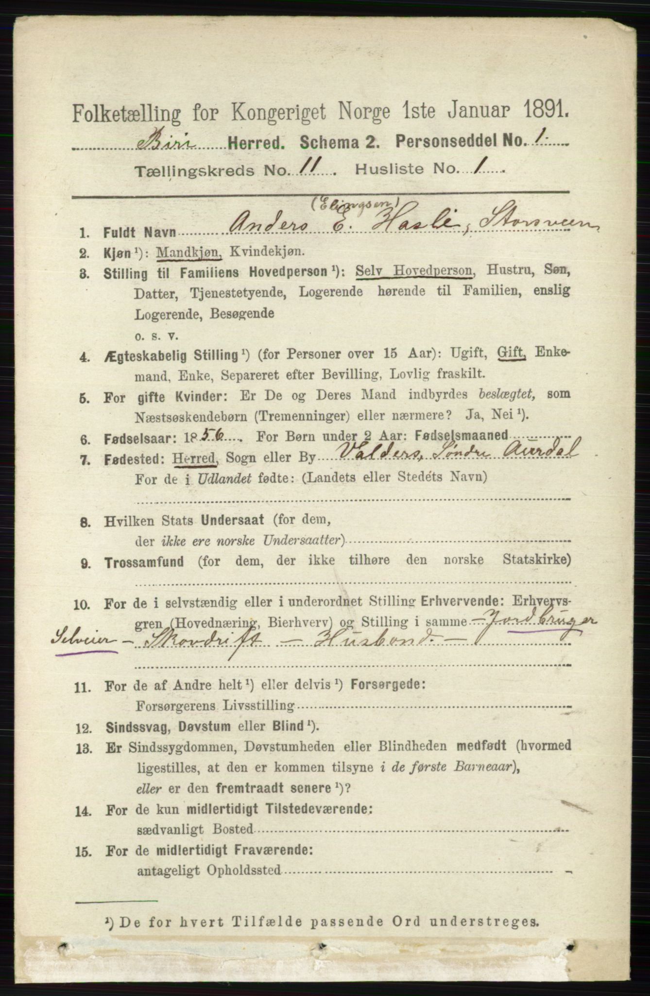 RA, 1891 census for 0525 Biri, 1891, p. 4363