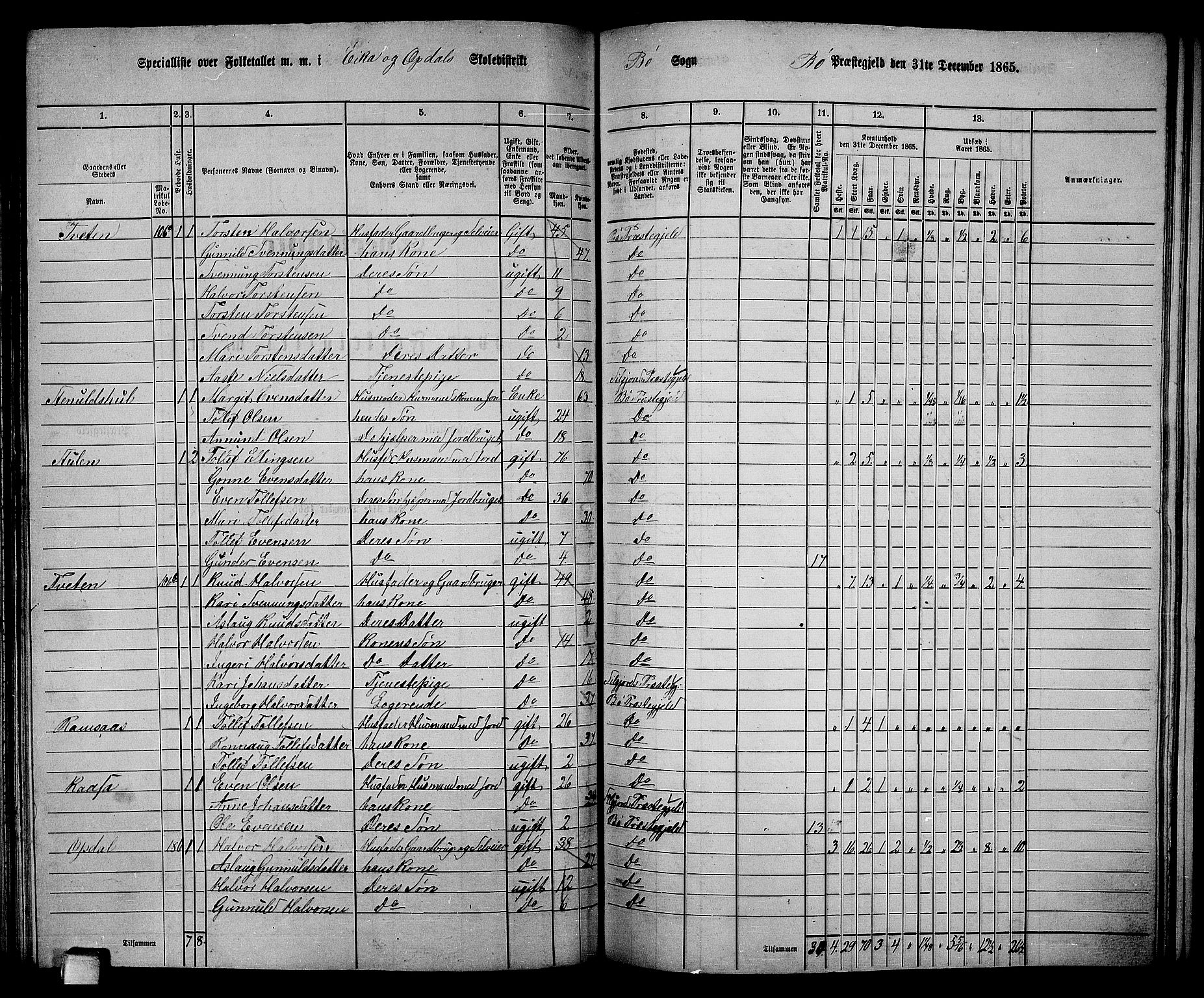 RA, 1865 census for Bø, 1865, p. 112