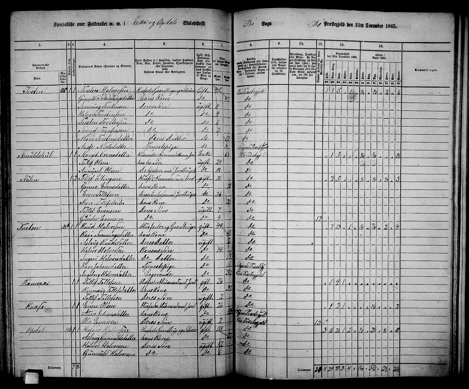 RA, 1865 census for Bø, 1865, p. 112