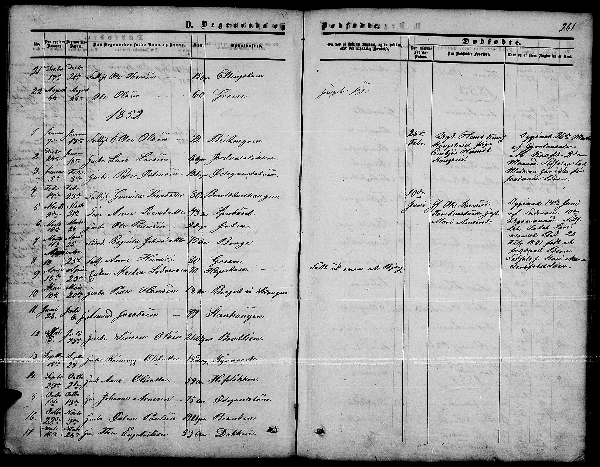 Nord-Fron prestekontor, SAH/PREST-080/H/Ha/Hab/L0001: Parish register (copy) no. 1, 1851-1883, p. 261