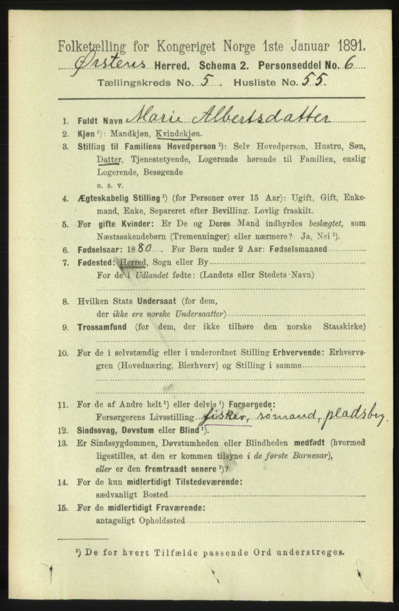 RA, 1891 census for 1520 Ørsta, 1891, p. 2597