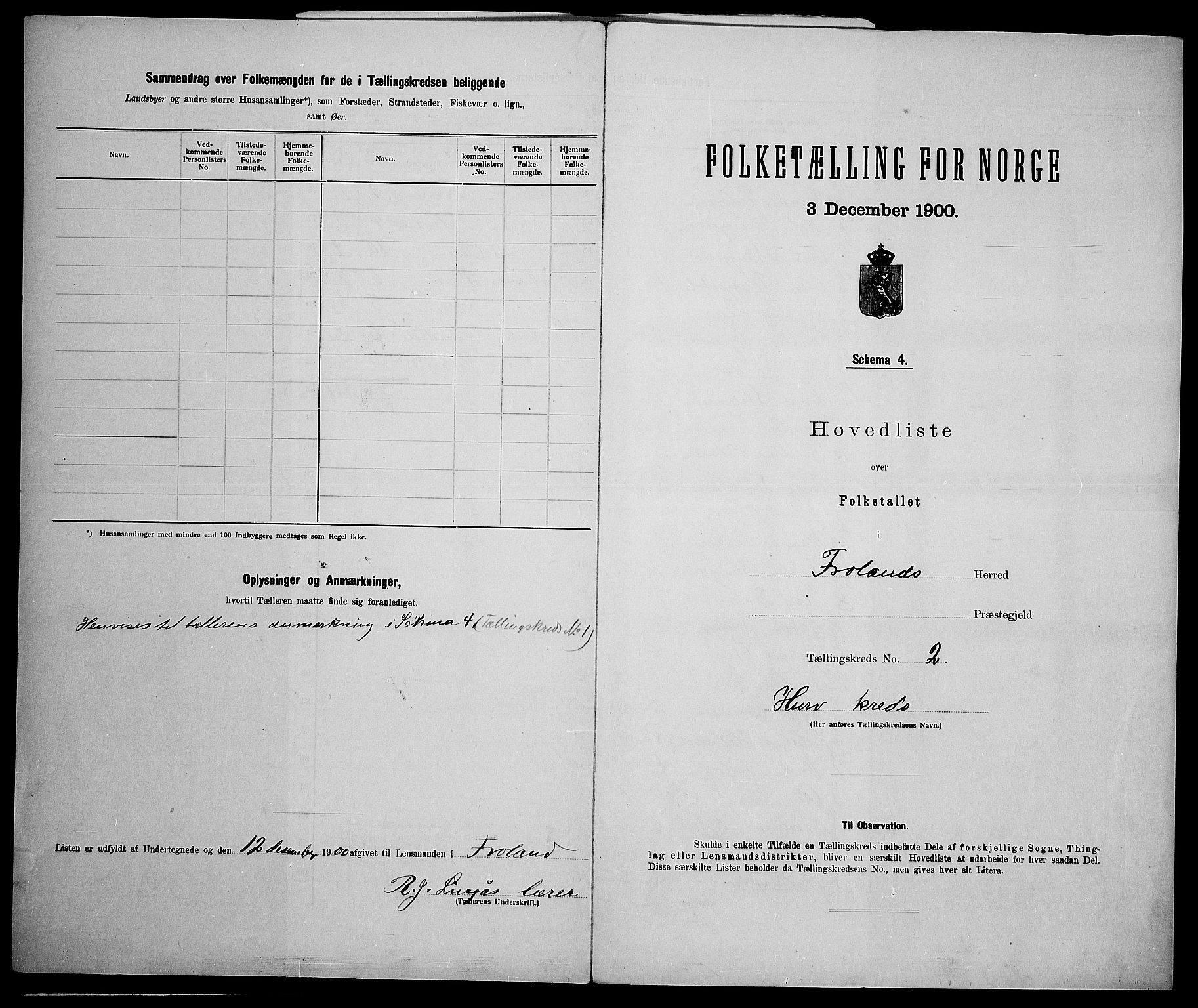 SAK, 1900 census for Froland, 1900, p. 19