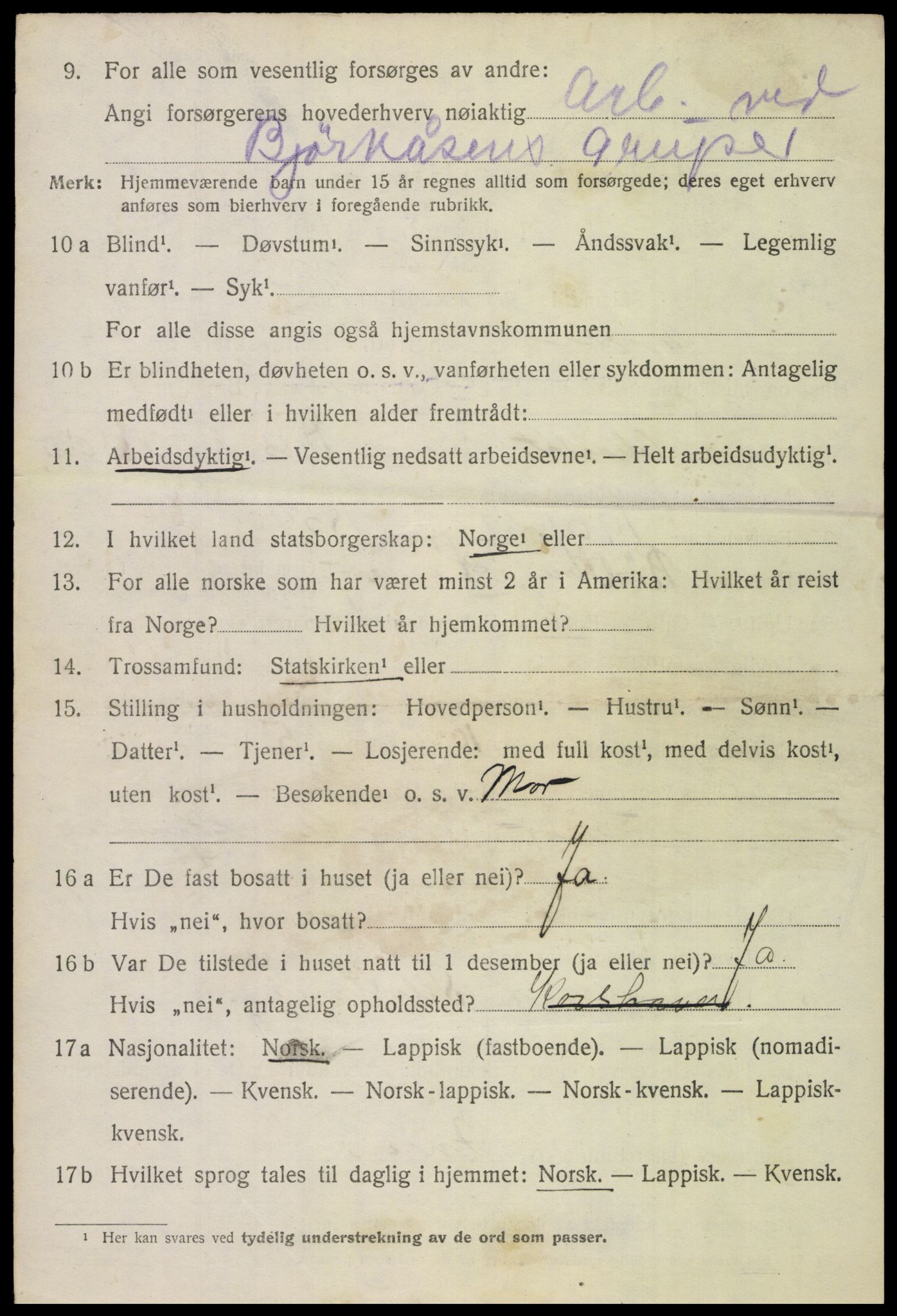 SAT, 1920 census for Evenes, 1920, p. 13643