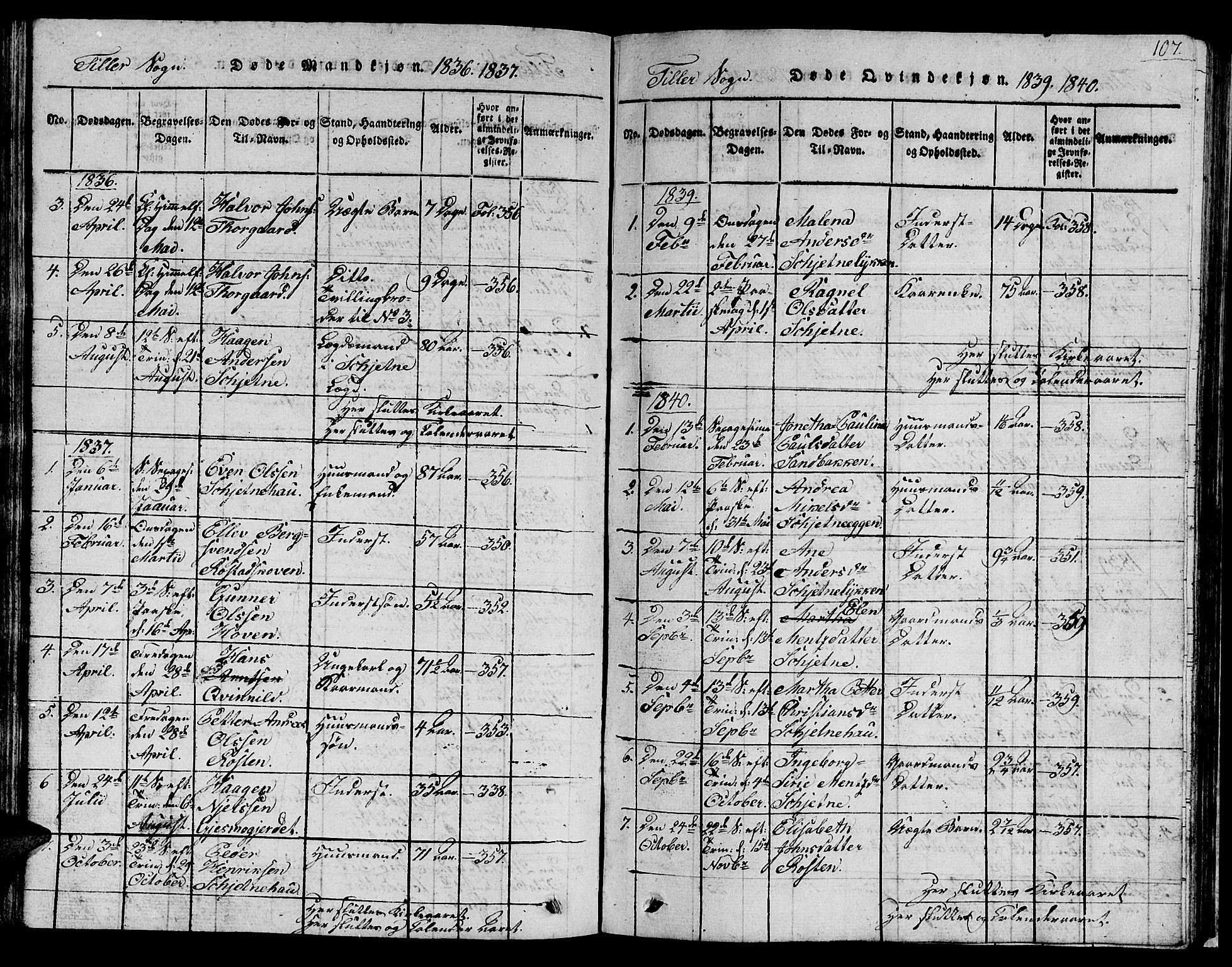 Ministerialprotokoller, klokkerbøker og fødselsregistre - Sør-Trøndelag, SAT/A-1456/621/L0458: Parish register (copy) no. 621C01, 1816-1865, p. 107