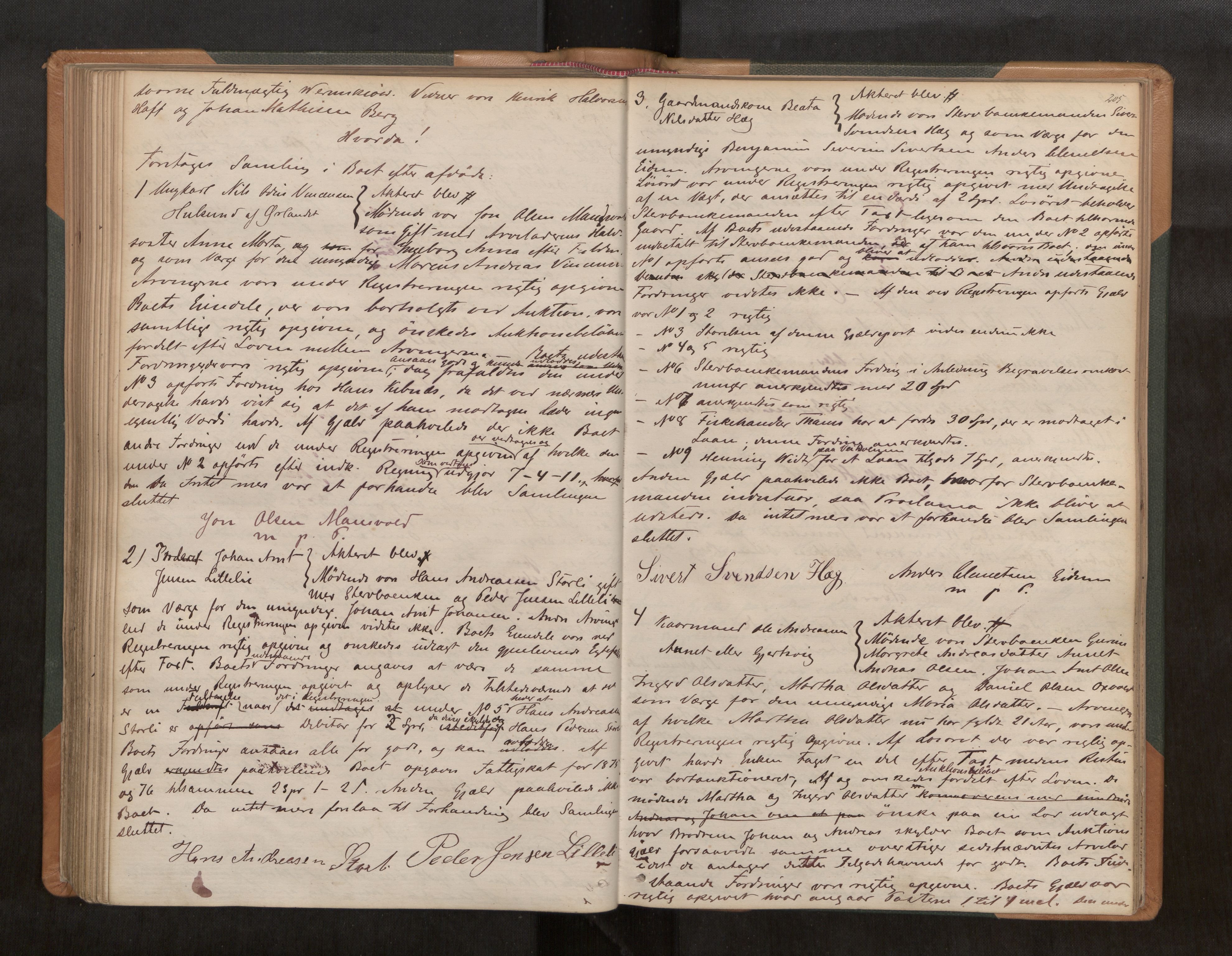 Fosen sorenskriveri, AV/SAT-A-1107/1/3/3B/L0003: Skiftebehandlingsprotokoll, 1867-1879, p. 205