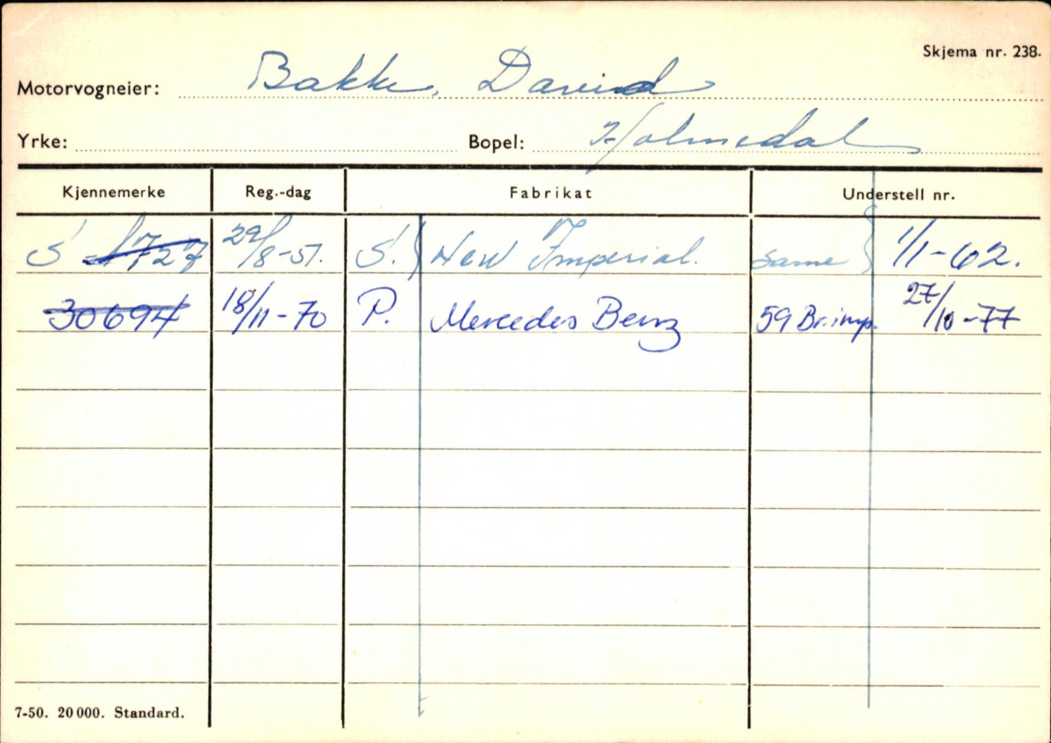 Statens vegvesen, Sogn og Fjordane vegkontor, AV/SAB-A-5301/4/F/L0125: Eigarregister Sogndal V-Å. Aurland A-Å. Fjaler A-N, 1945-1975, p. 1384