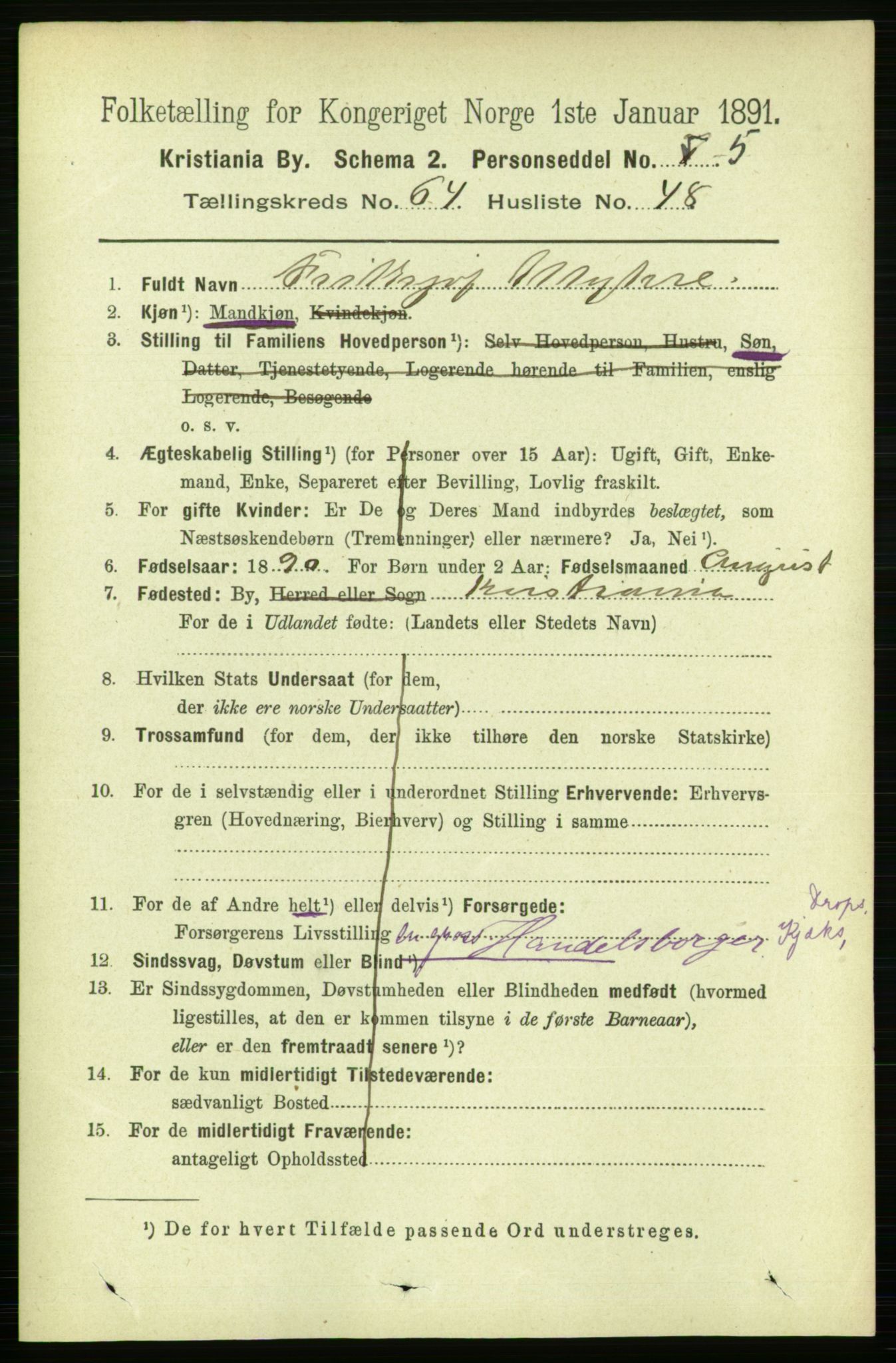 RA, 1891 census for 0301 Kristiania, 1891, p. 34792