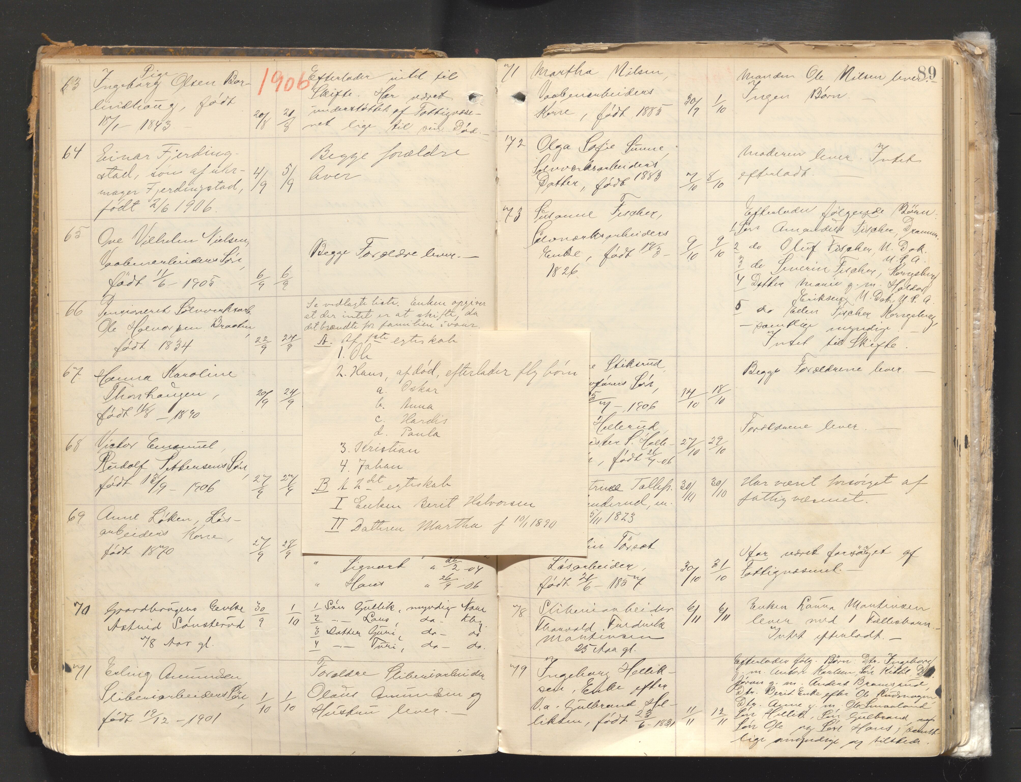 Numedal og Sandsvær sorenskriveri, AV/SAKO-A-128/H/Ha/Haa/Haab/L0001: Dødsfallsprotokoll - Kongsberg by, 1891-1926, p. 88b-89a