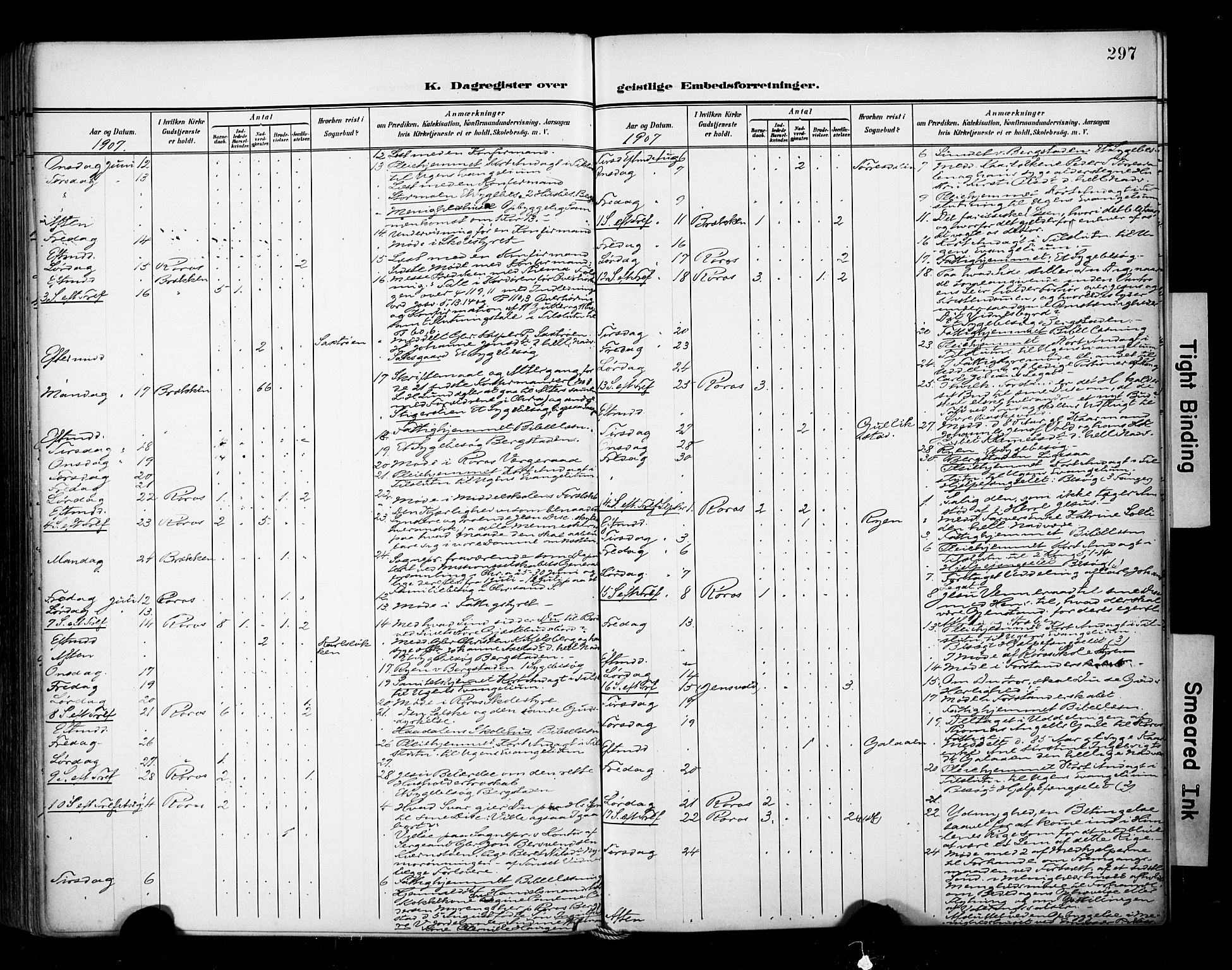 Ministerialprotokoller, klokkerbøker og fødselsregistre - Sør-Trøndelag, AV/SAT-A-1456/681/L0936: Parish register (official) no. 681A14, 1899-1908, p. 297