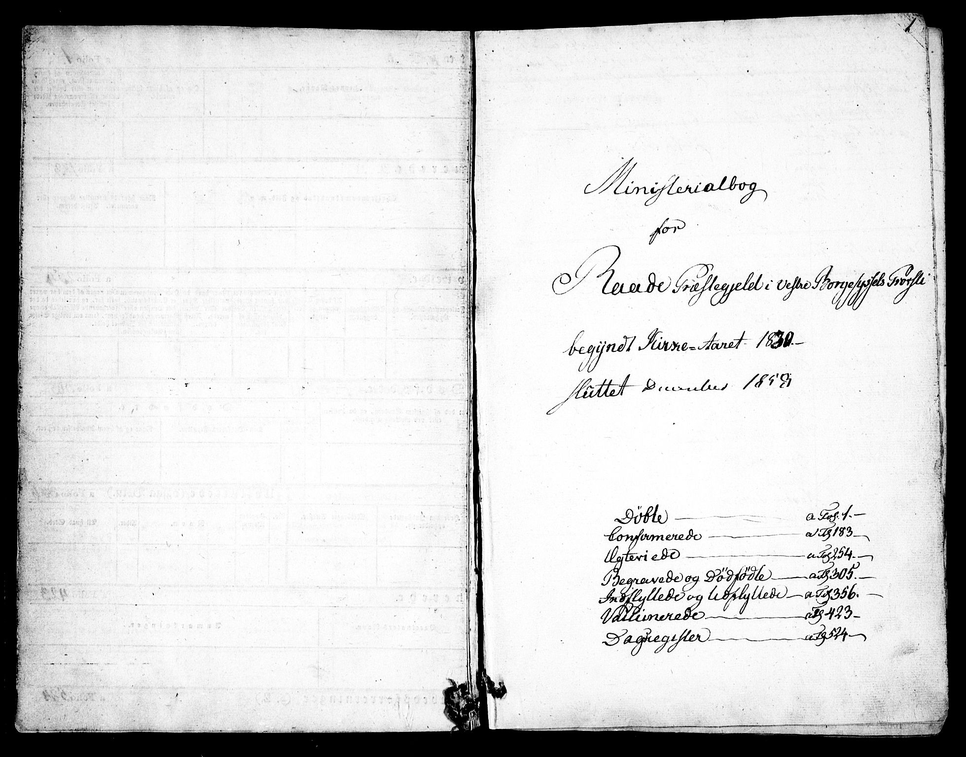 Råde prestekontor kirkebøker, AV/SAO-A-2009/F/Fa/L0005: Parish register (official) no. 5, 1830-1853, p. 1